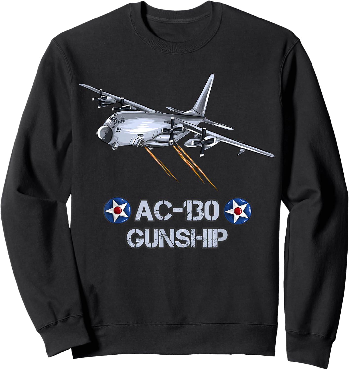 American AC130 Gunship Infantry Close Air Support Sweatshirt - Sweatshirt | Black