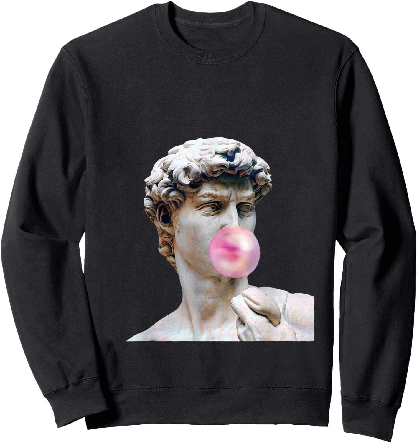 David Michelangelo with Bubblegum Statue Art Man Woman Child Sweatshirt - Sweatshirt | Black