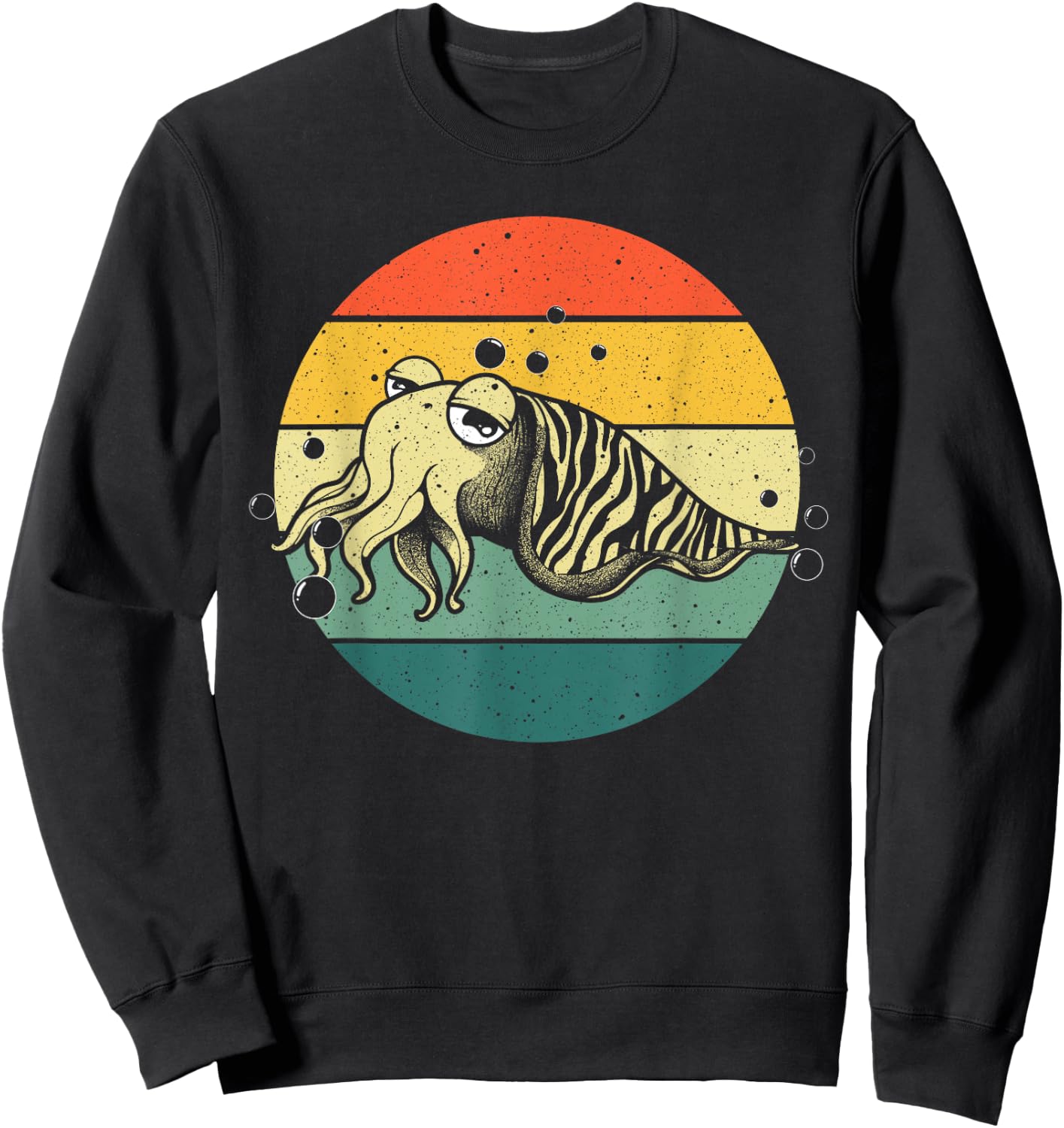 Cute Cuttlefish Design Men Women Cuttlefish Lovers Fishing Sweatshirt - Sweatshirt | Black