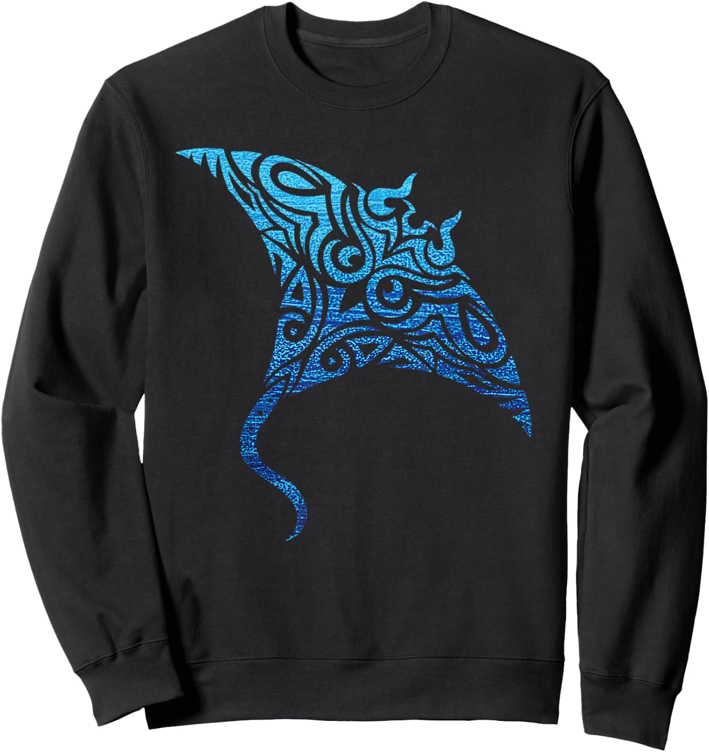 Hawaiian Manta Ray Tribal Polynesian Tattoo Pacific Stingray Sweatshirt - Sweatshirt | Black