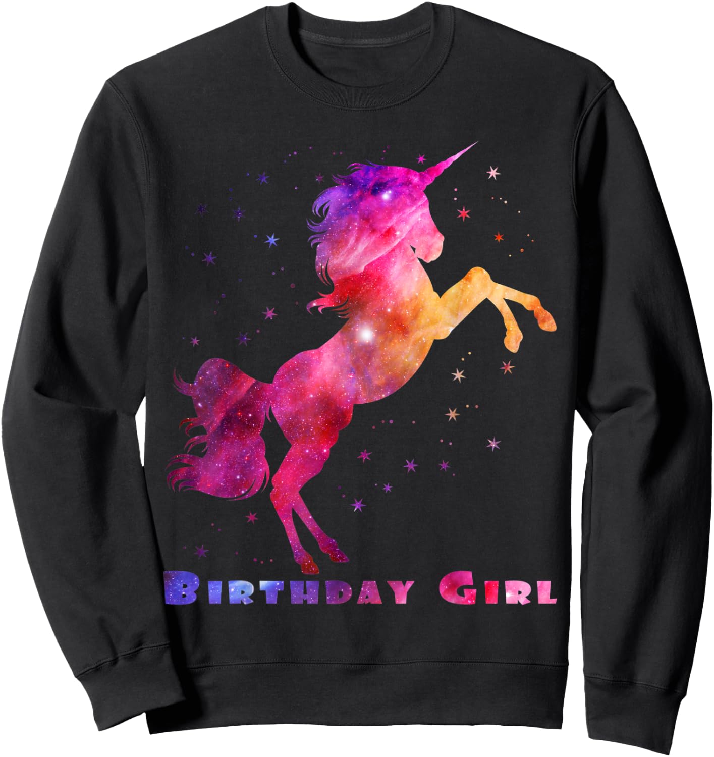 Space Unicorn Birthday Girl Galaxy Unicorn Cute Teens Kids Sweatshirt - Sweatshirt | Black