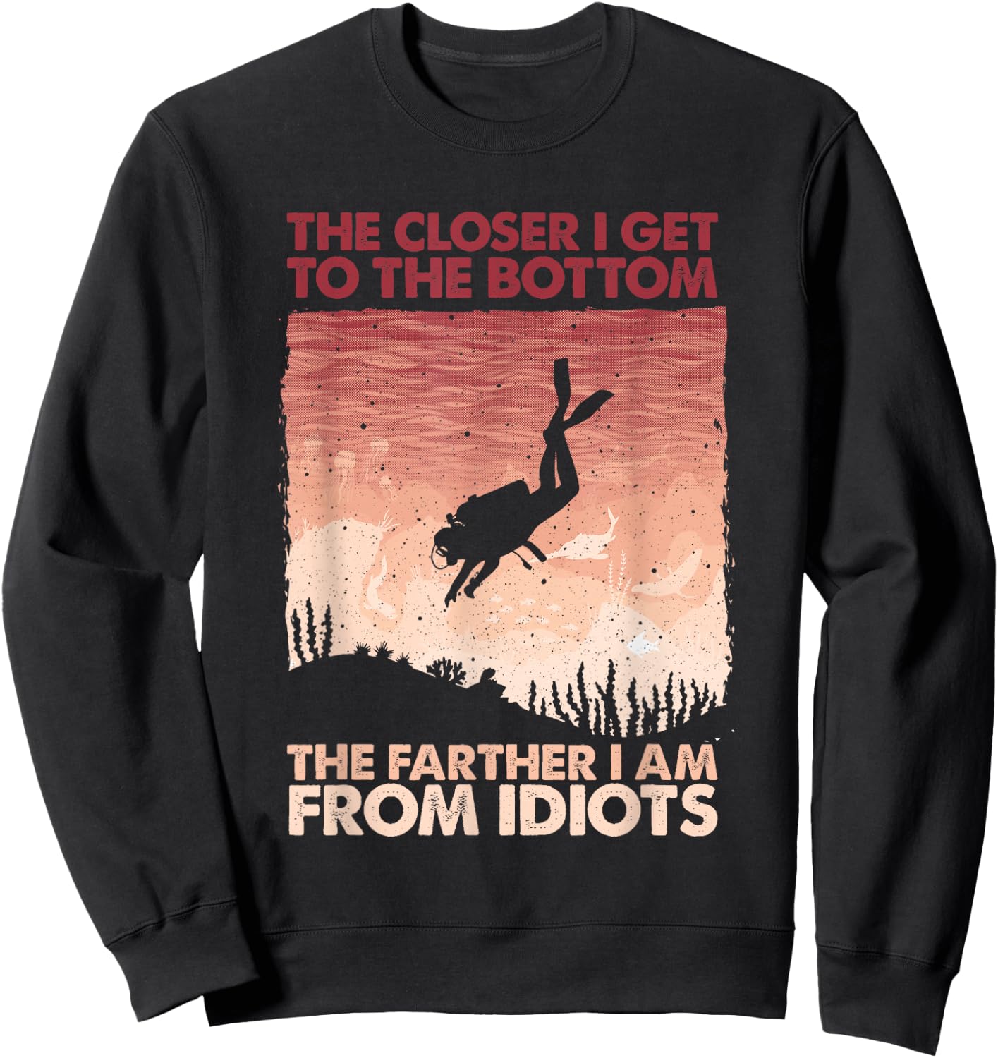 Funny Scuba Diving Women Underwater Sea Scuba Diver Sweatshirt - Sweatshirt | Black
