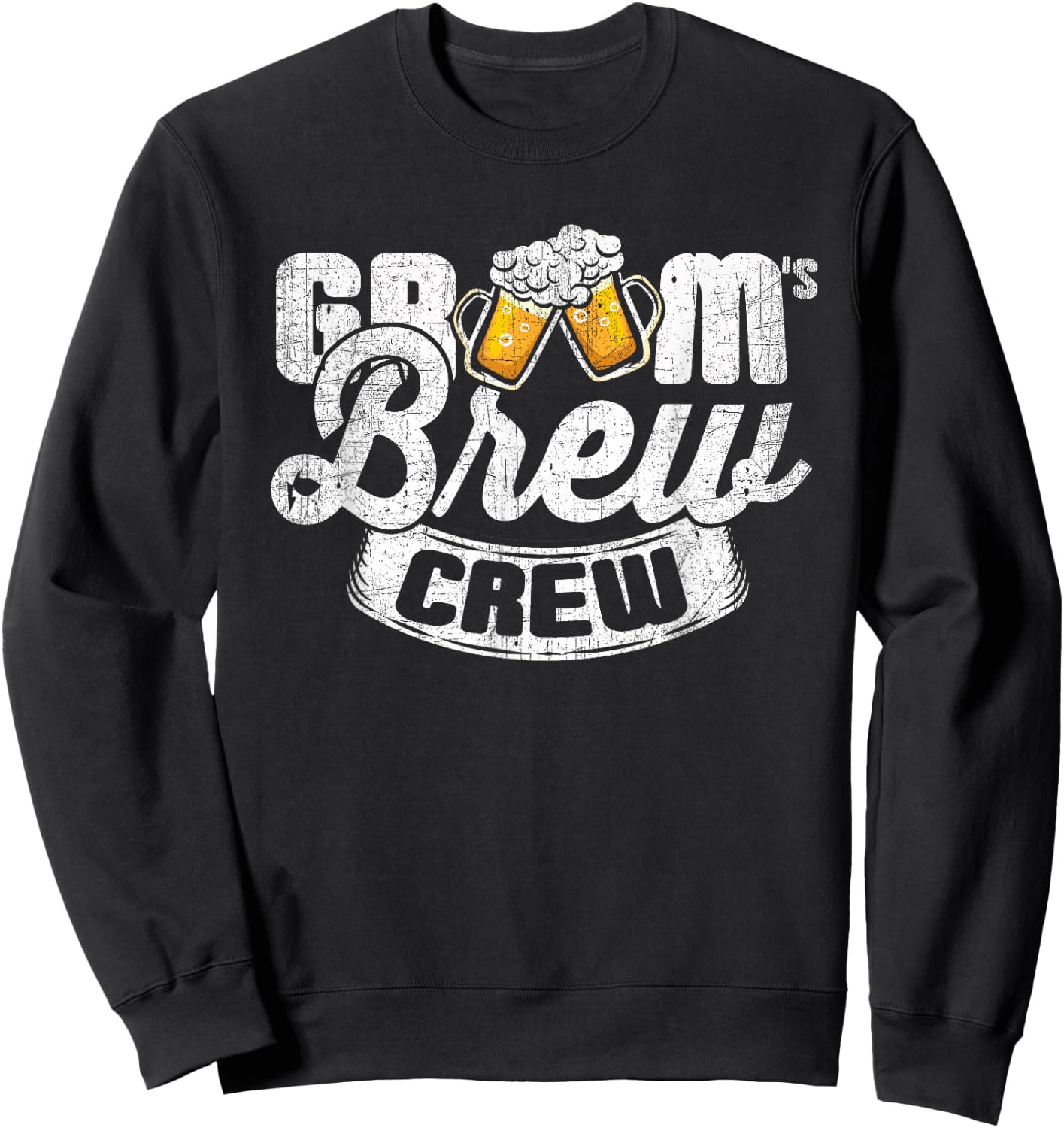 Grooms Brew Crew - Groomsmen & Best Man T Shirt Sweatshirt - Sweatshirt | Black