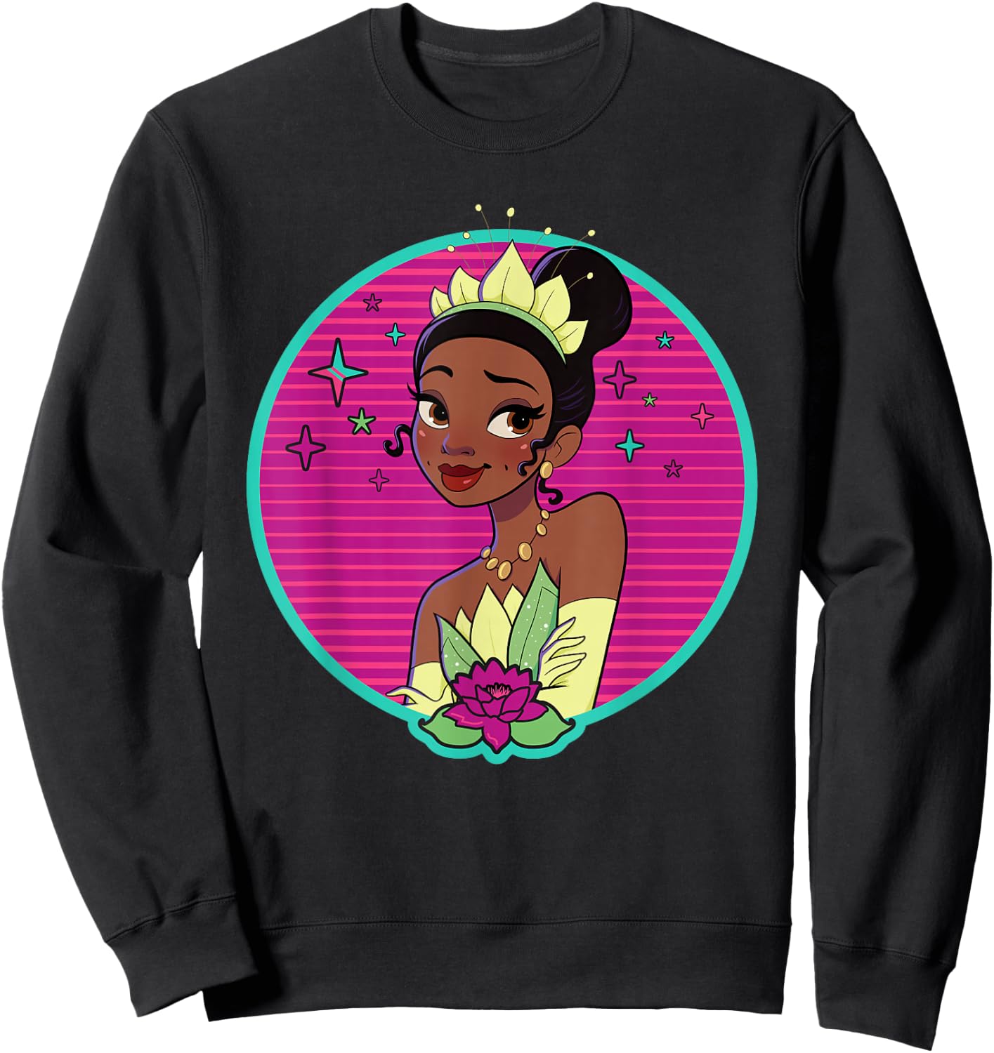 Disney Princess Tiana 80s Glamour Portrait Sweatshirt - Sweatshirt | Black