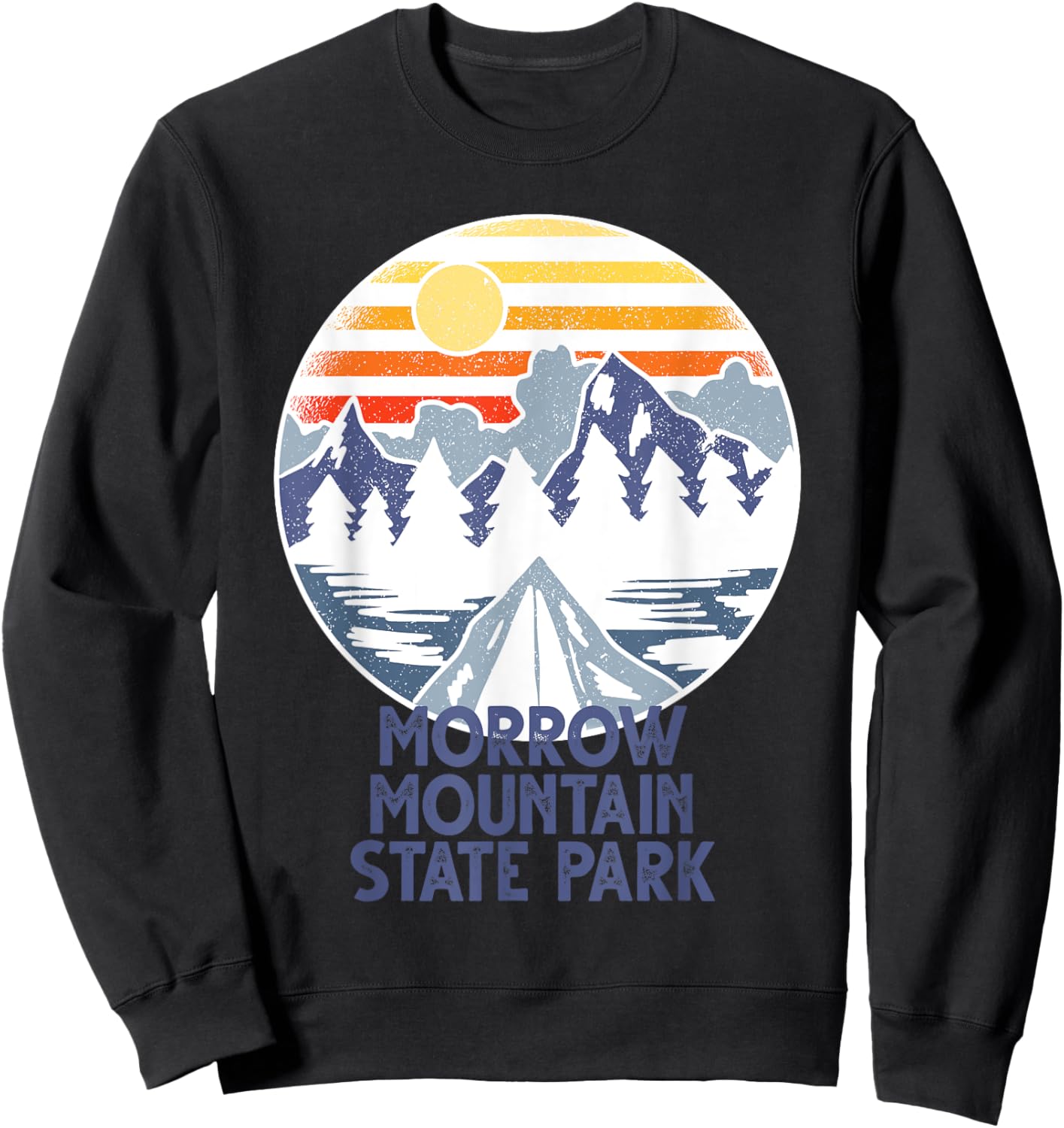 Morrow Mountain State Park, North Carolina Camping Sweatshirt - Sweatshirt | Black