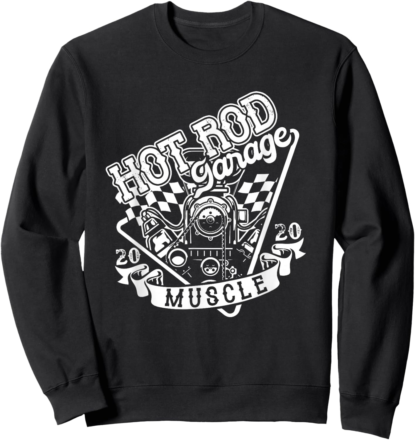 Hot Rod Garage American Old Car Classic Modified Sweatshirt - Sweatshirt | Black