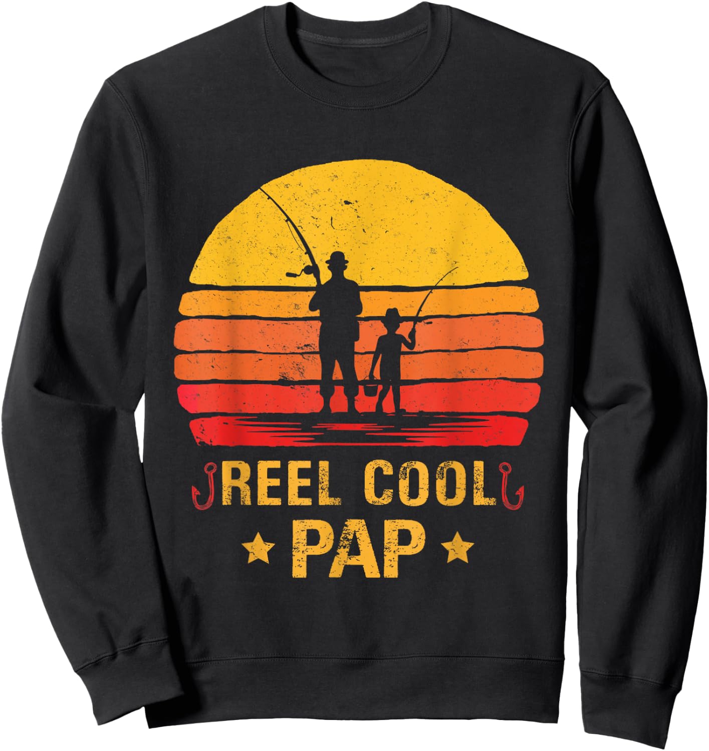 Reel Cool Pap Fishing Fathers Day Sweatshirt - Sweatshirt | Black