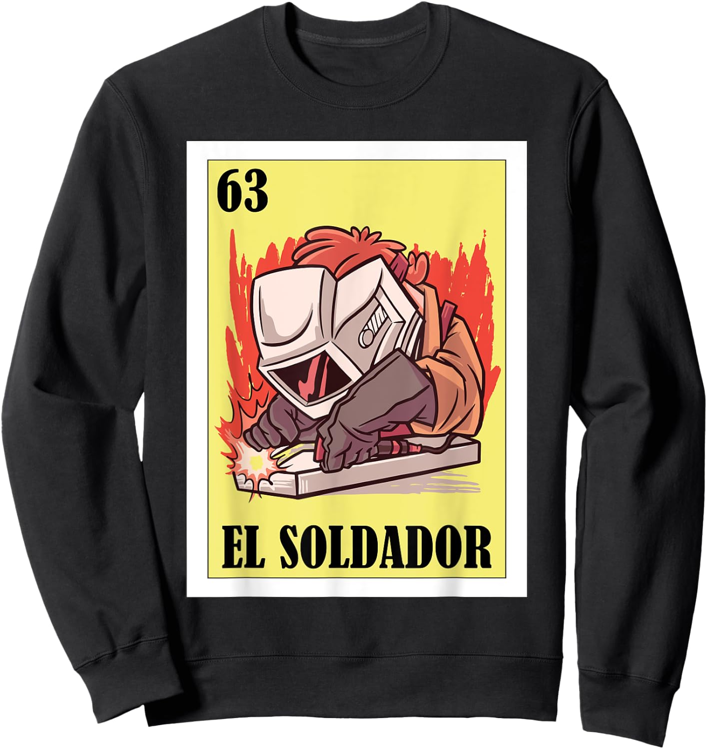 Funny Mexican Welding Design for Welders - El Soldador Sweatshirt - Sweatshirt | Black