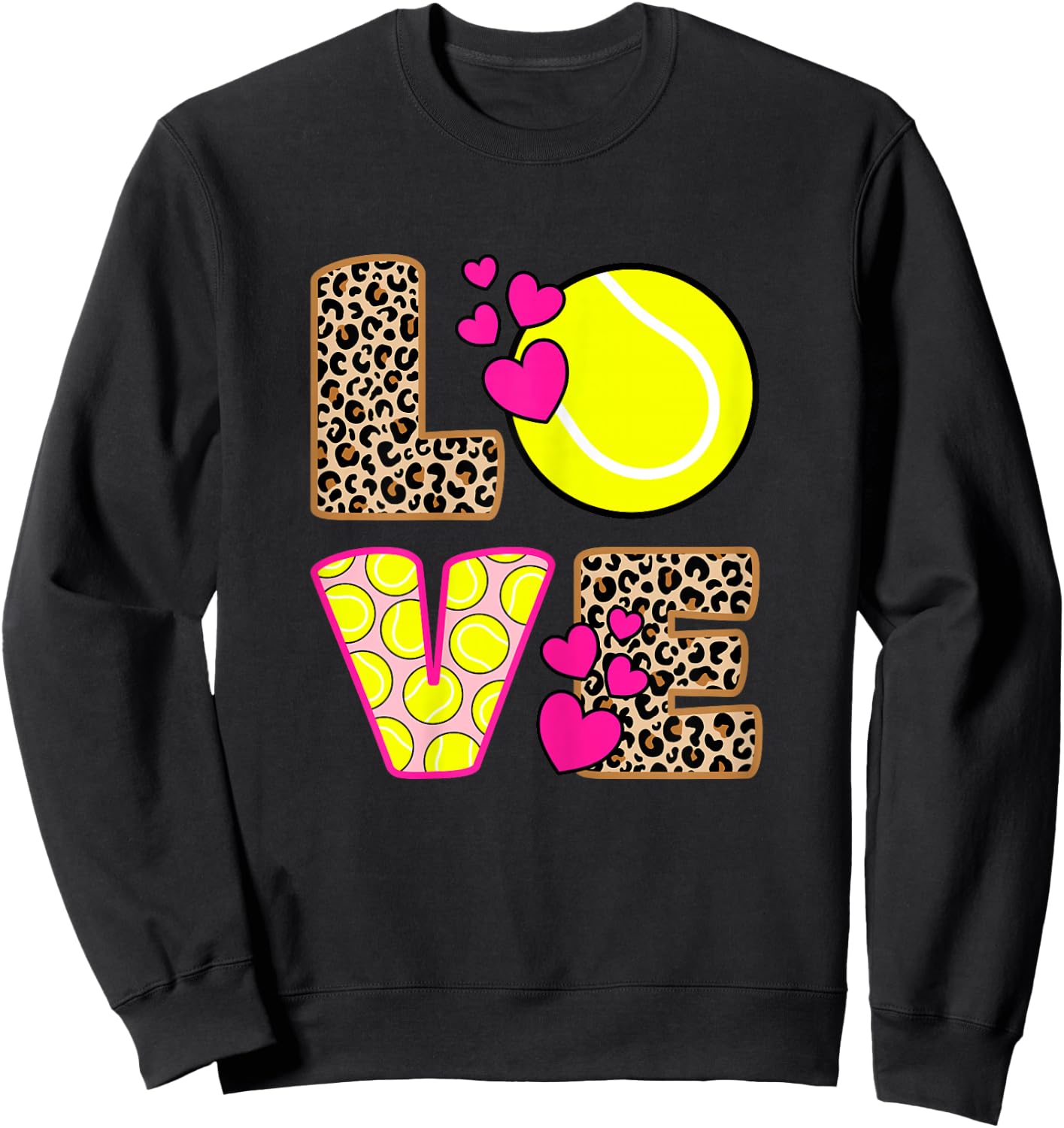 Love Tennis Player Women Girls Sweatshirt - Sweatshirt | Black