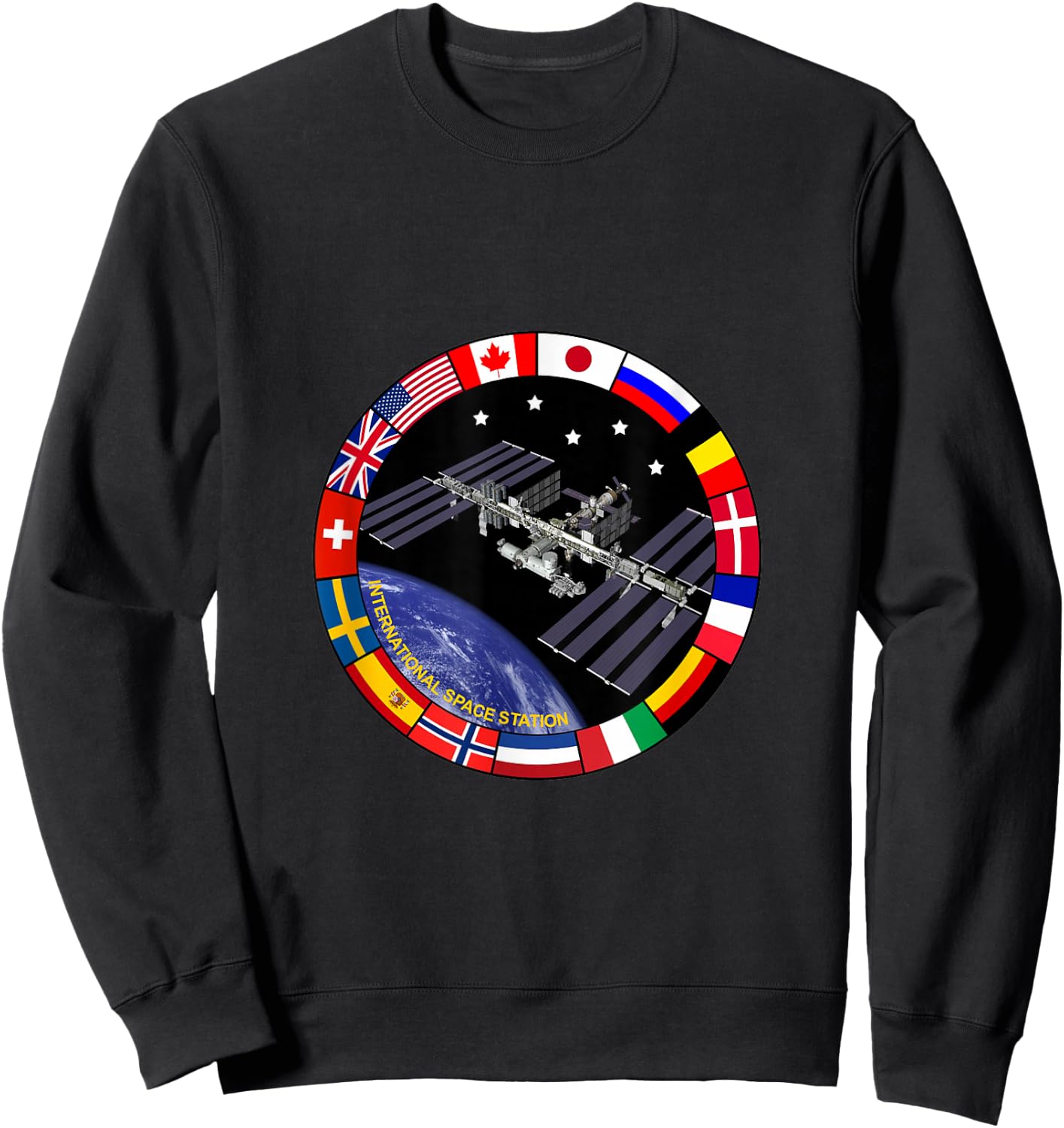International Space Station NASA ISS Flag Logo Sweatshirt - Sweatshirt | Black