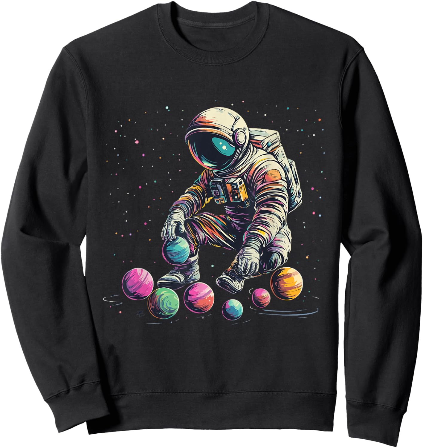 Space Explorer Astronaut Planets Solar System Sweatshirt - Sweatshirt | Black