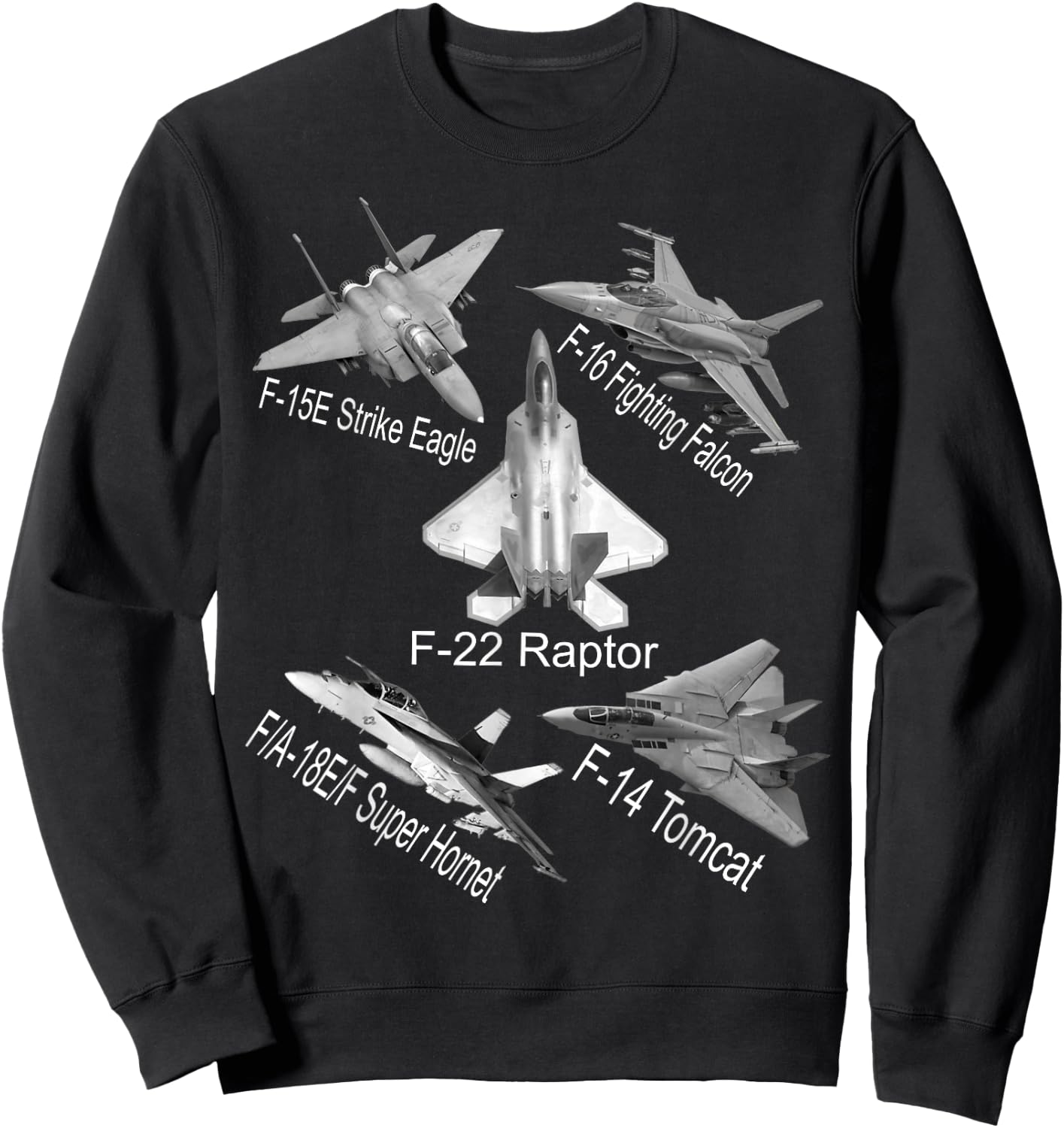American Fighters Jets F22 Raptor F14 Tomcat Plane Spotting Sweatshirt - Sweatshirt | Black
