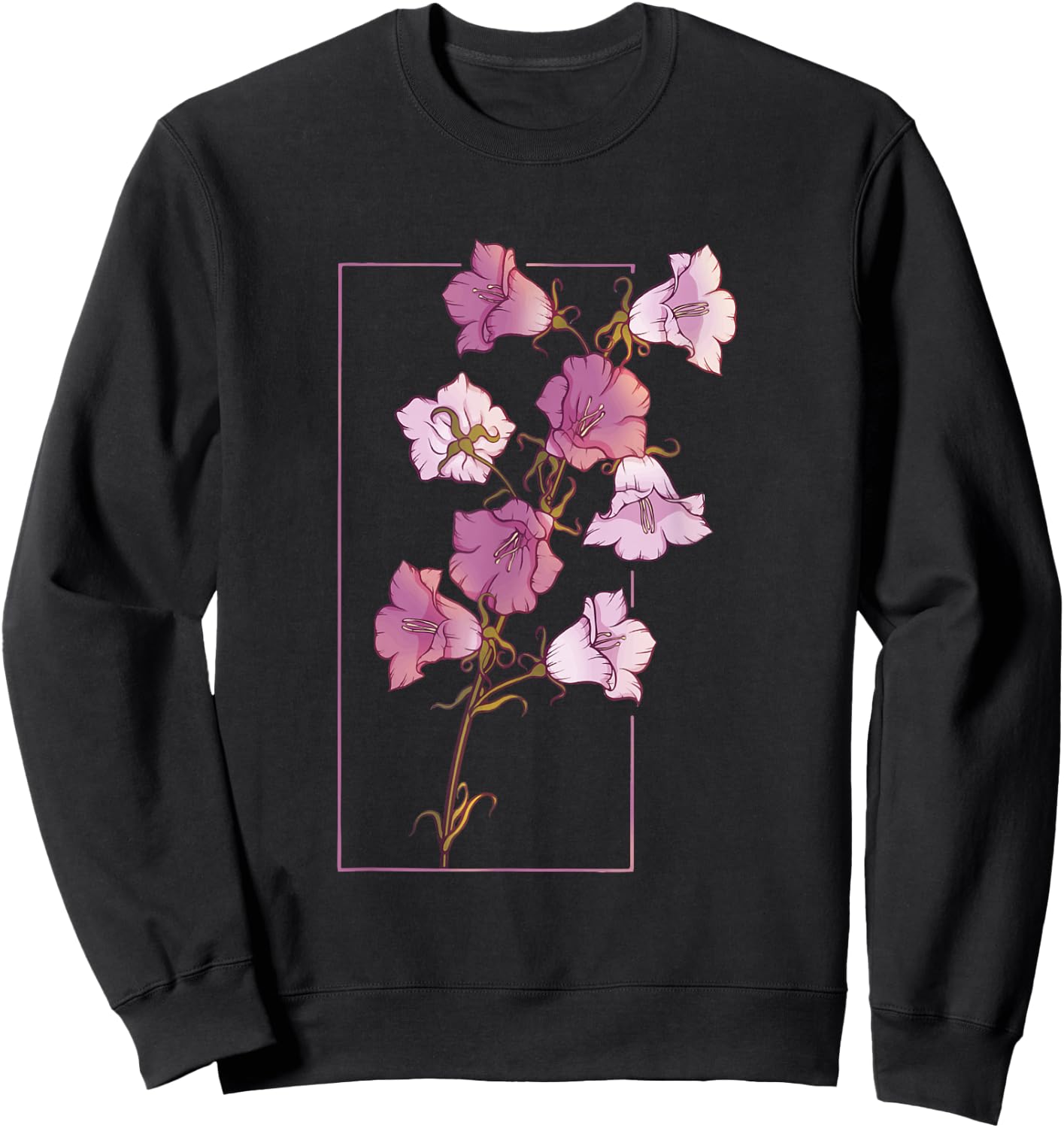 Floral Flower Bellflower Campanula Wildflower Sweatshirt - Sweatshirt | Black