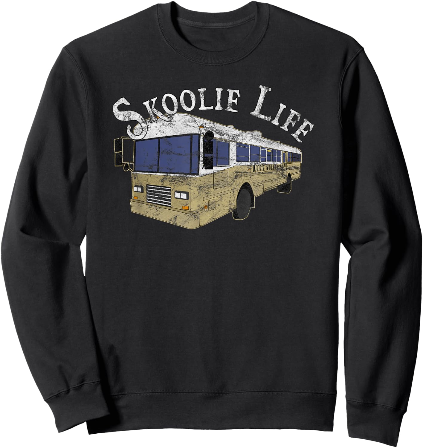 Skoolie Life Bus Conversion Nomad Lifestyle Vintage Sweatshirt - Sweatshirt | Black