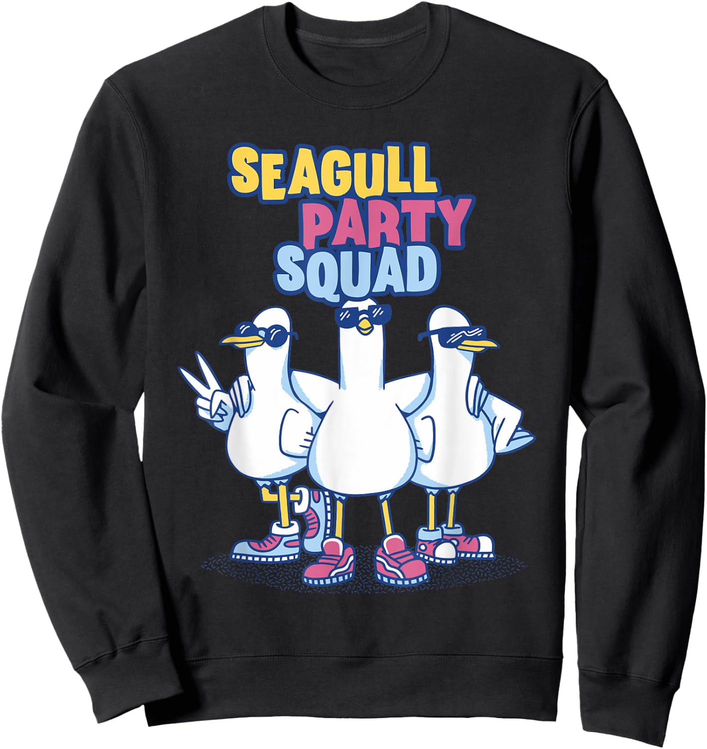 Seagull Party Squad Dancing Gull Squad Team Seagull Lover Sweatshirt - Sweatshirt | Black