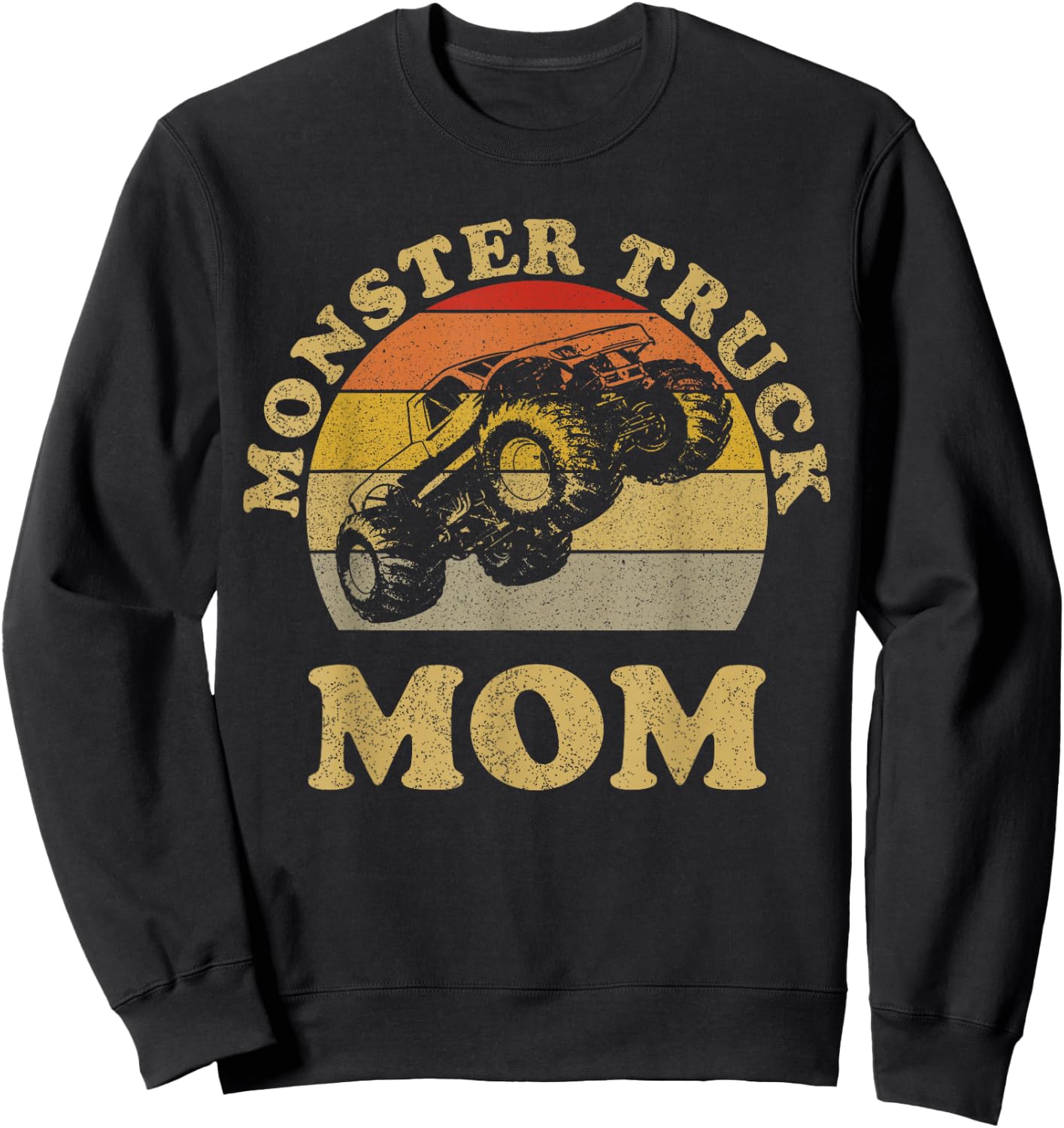 Monster Truck Mom Retro Vintage Monster Truck Shirt Sweatshirt - Sweatshirt | Black