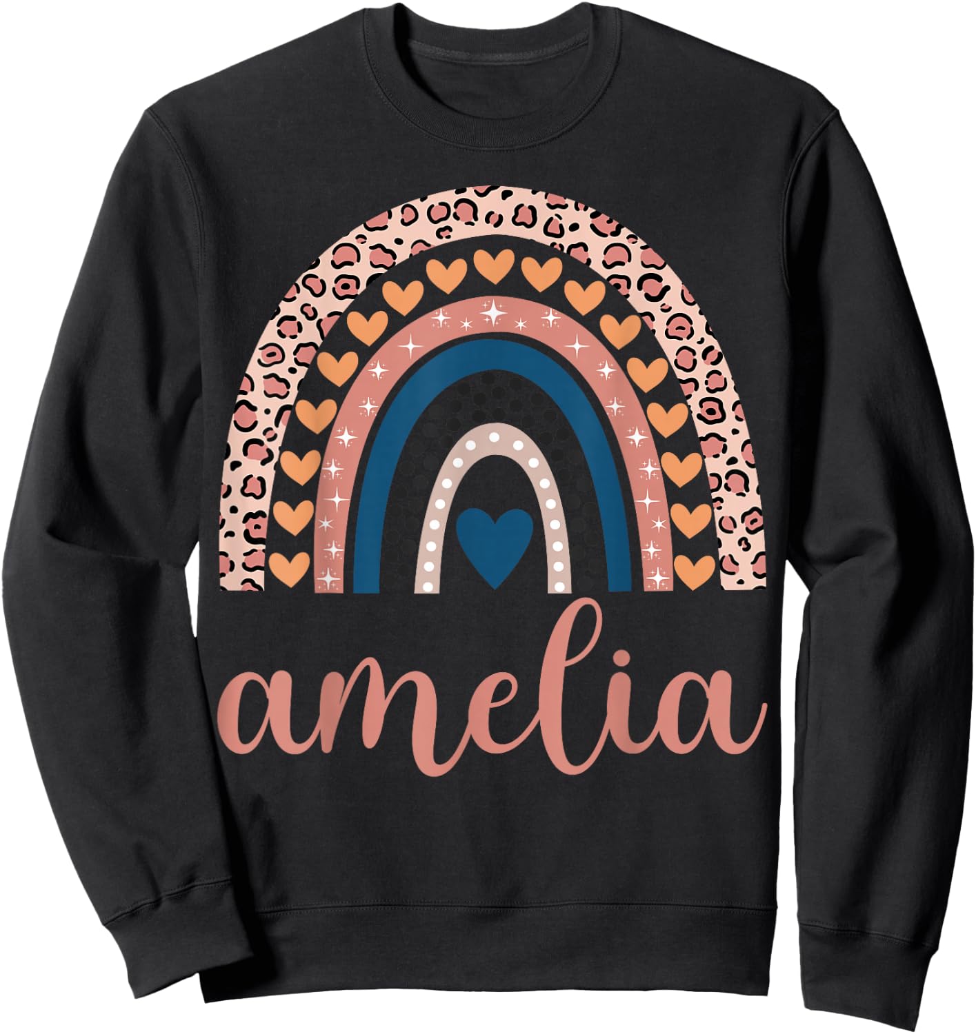 Amelia Amelia Name Birthday Shirt Gift Sweatshirt - Sweatshirt | Black
