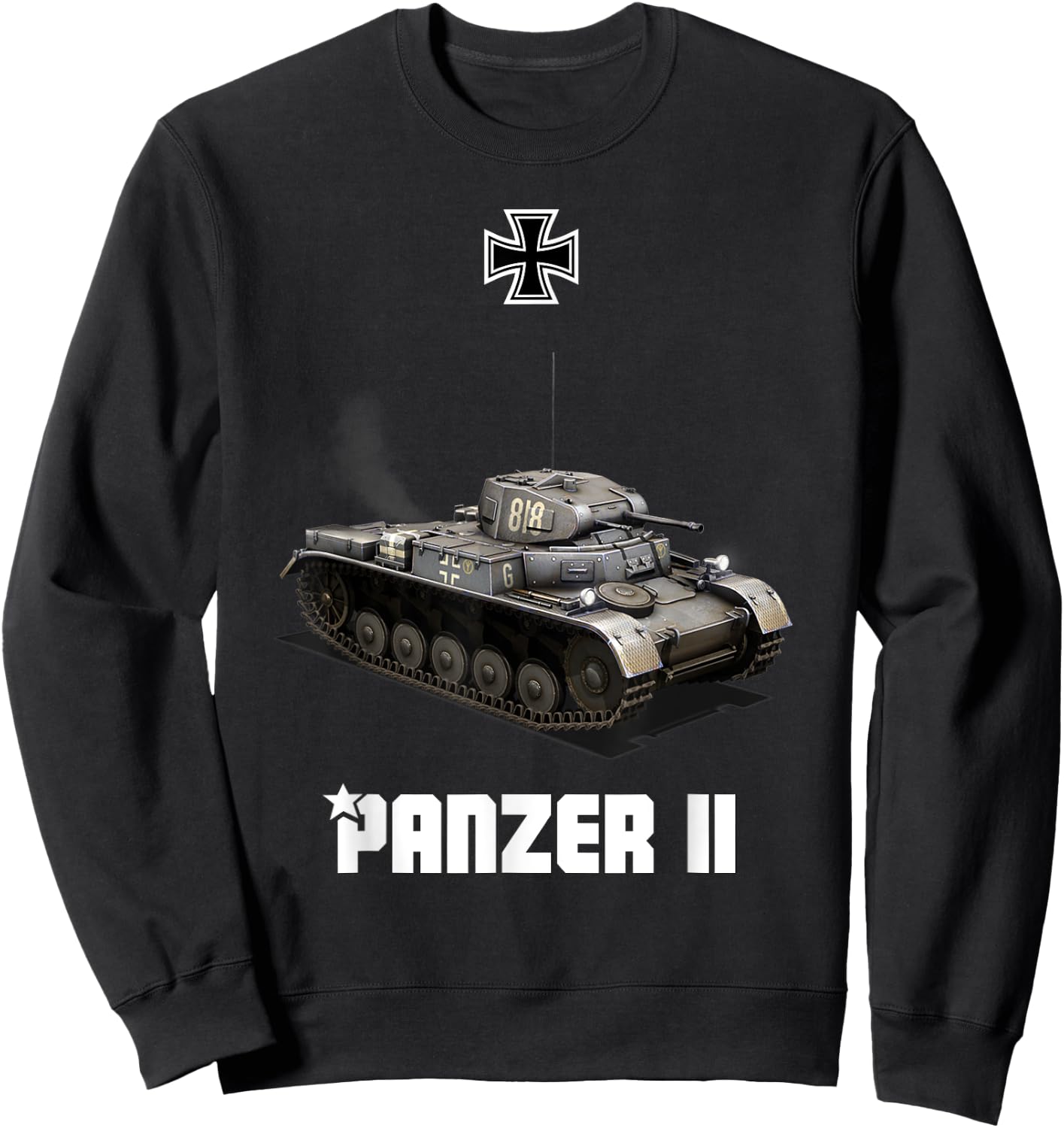 Panzer II German Light Tank WW2 Military Sweatshirt - Sweatshirt | Black