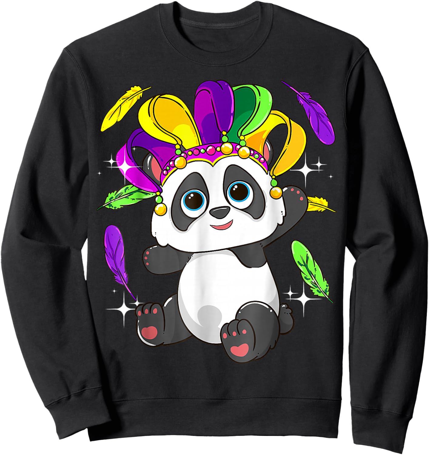 Mardi Gras Panda Lover New Orleans Louisiana Anima Sweatshirt - Sweatshirt | Black