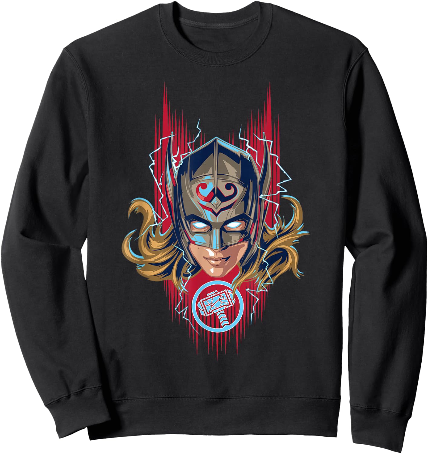 Marvel Thor: Love and Thunder Jane Foster Mjölnir Poster Sweatshirt - Sweatshirt | Black