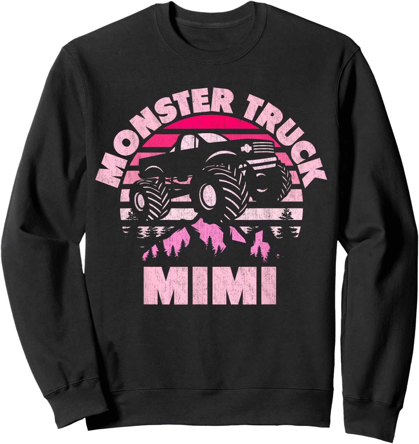 Monster Truck Mimi Matching Family Monster Truck Grandma Sweatshirt - Sweatshirt | Black