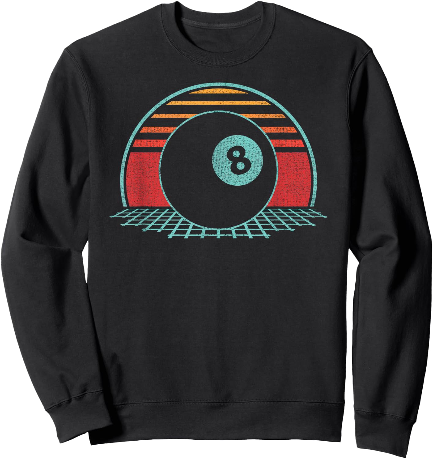 Pool Player Billiards Lover 8 Ball Retro Vintage 80s Style Sweatshirt - Sweatshirt | Black