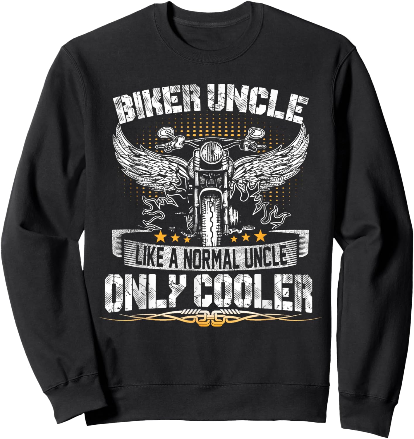 Biker Uncle Motorcycle Father's Day for Fathers Sweatshirt - Sweatshirt | Black