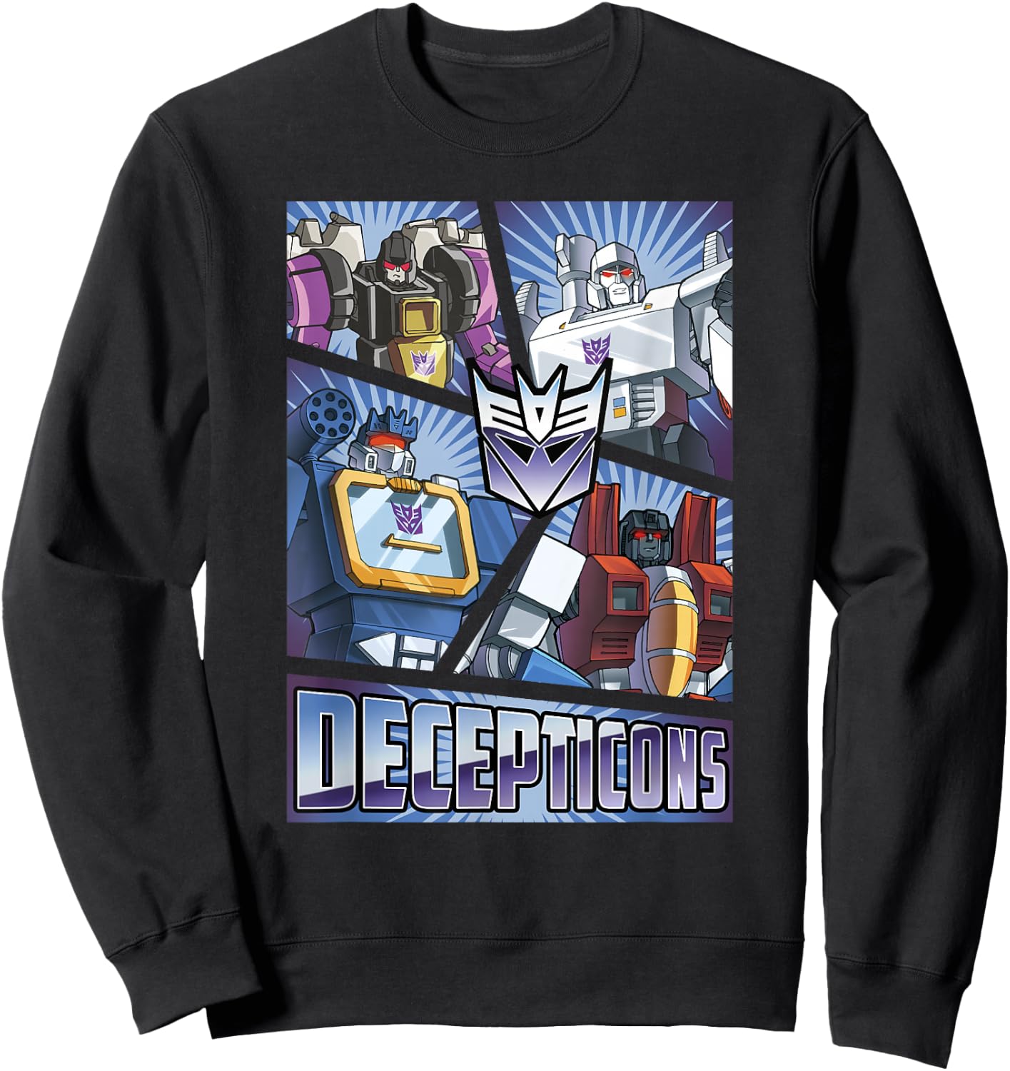 Transformers Decepticons Cut Up Panels Sweatshirt - Sweatshirt | Black