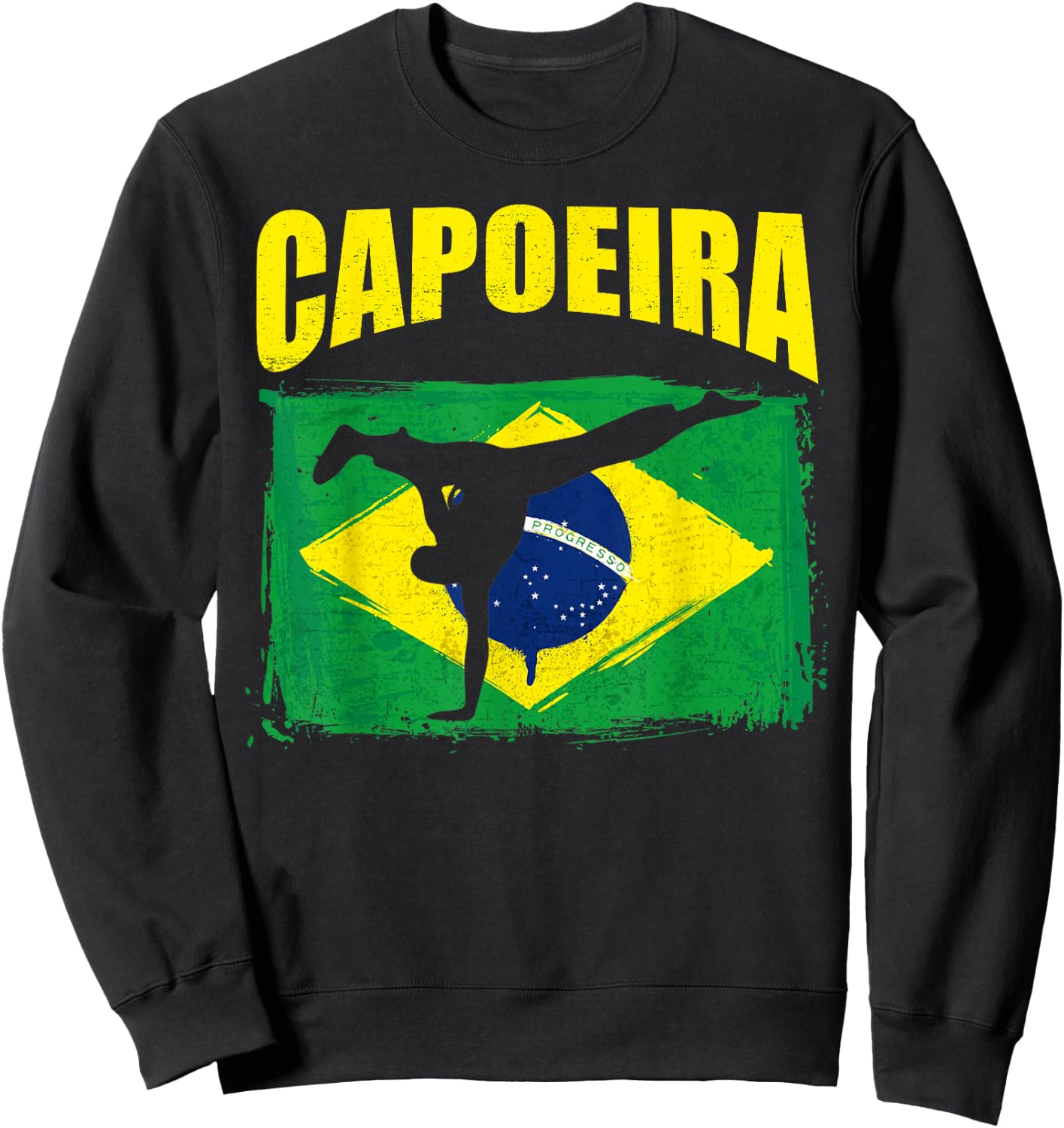 Capoeira Brazilian Flag Brazil Bride Martial Art Dance Sweatshirt - Sweatshirt | Black