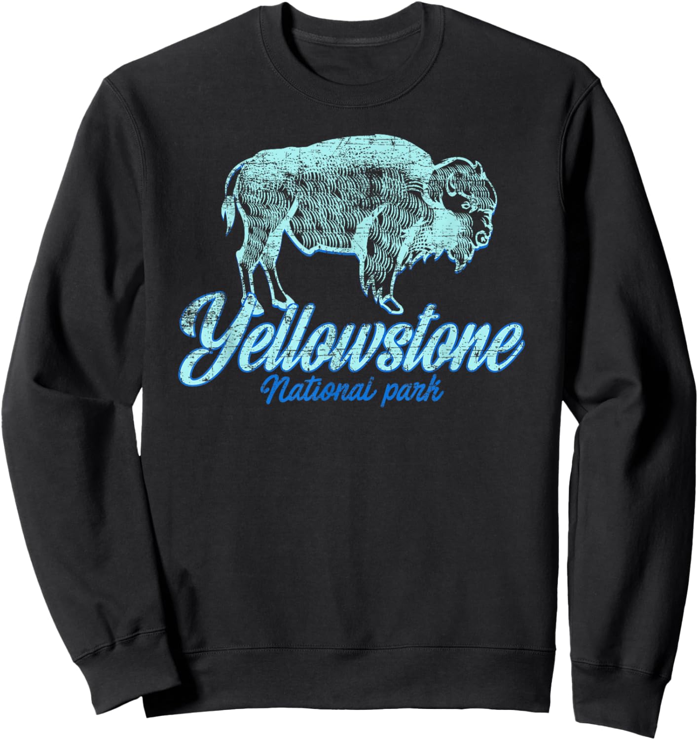Yellowstone National Park US Bison Buffalo Gift Sweatshirt - Sweatshirt | Black