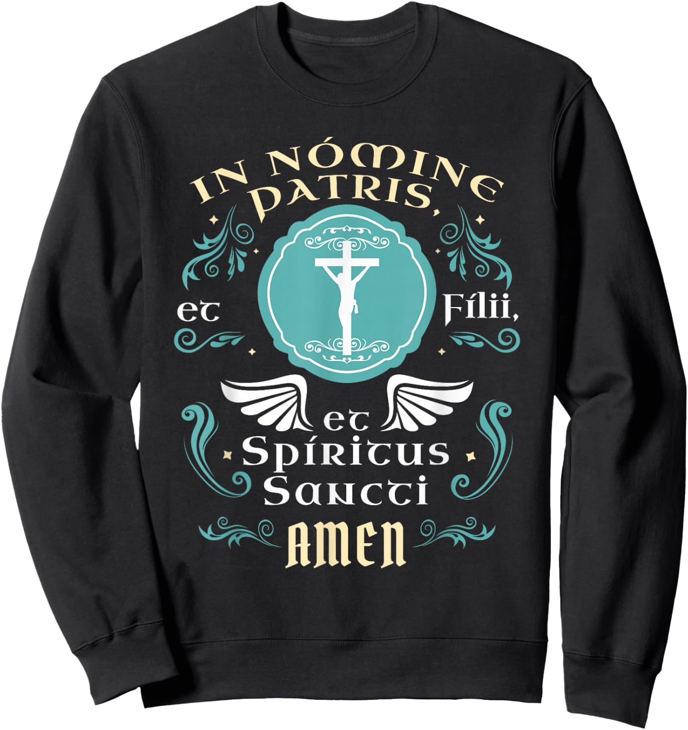 In nomine patris et filii Tradtional Latin Mass Catholic Sweatshirt - Sweatshirt | Black