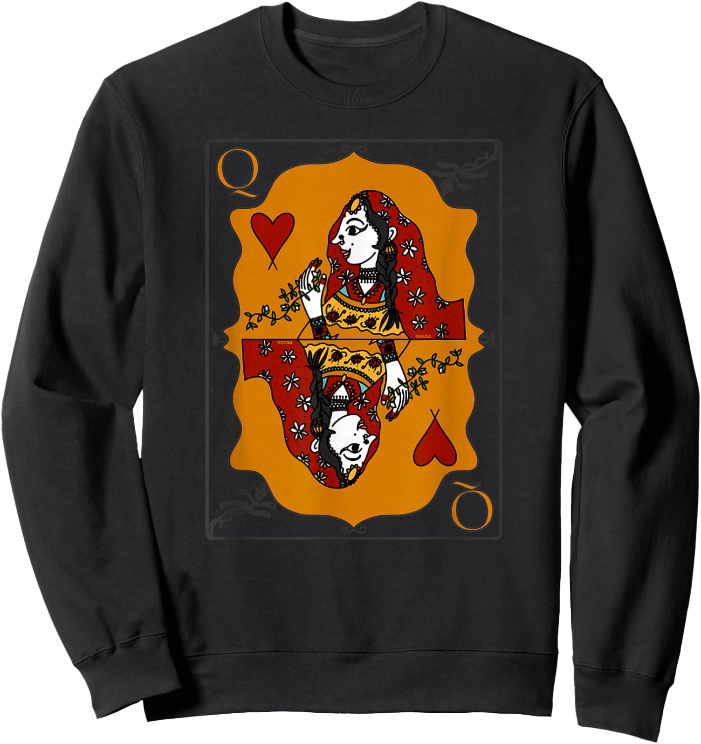 Bollywood Indian Bride Desi Girl Queen Of Hearts Aesthetic Sweatshirt - Sweatshirt | Black