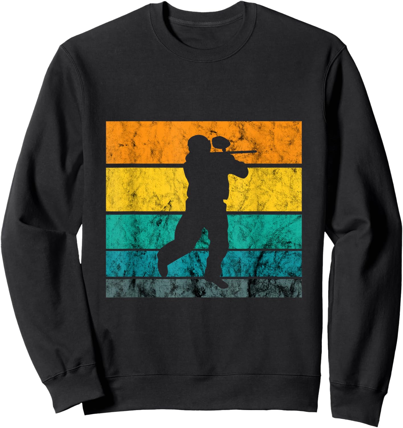 Paintball Player Retro Vintage Sunset Paintball Play Sweatshirt - Sweatshirt | Black