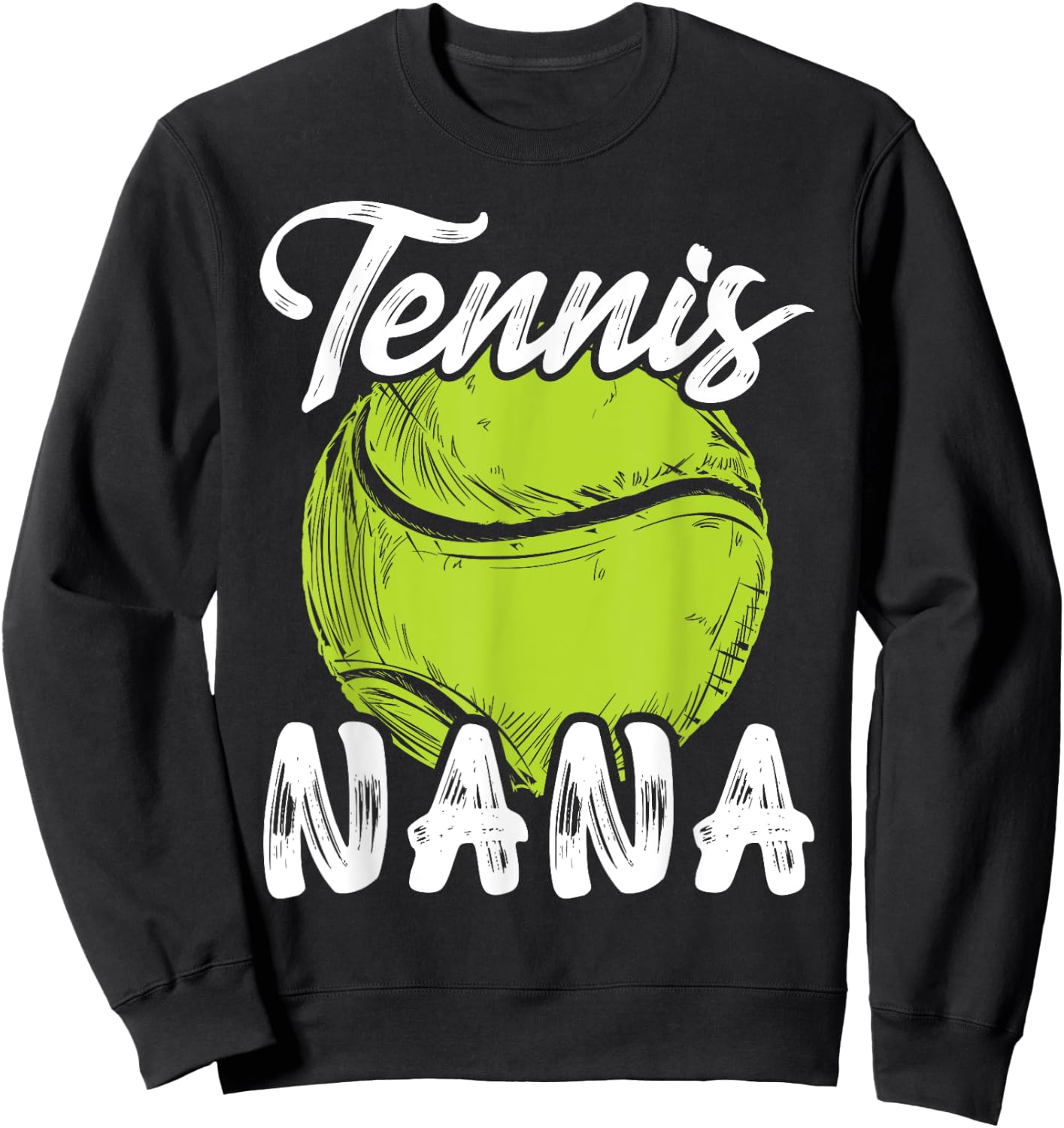 Tennis Nana Women Family Matching Set Tennis Ball Player Sweatshirt - Sweatshirt | Black