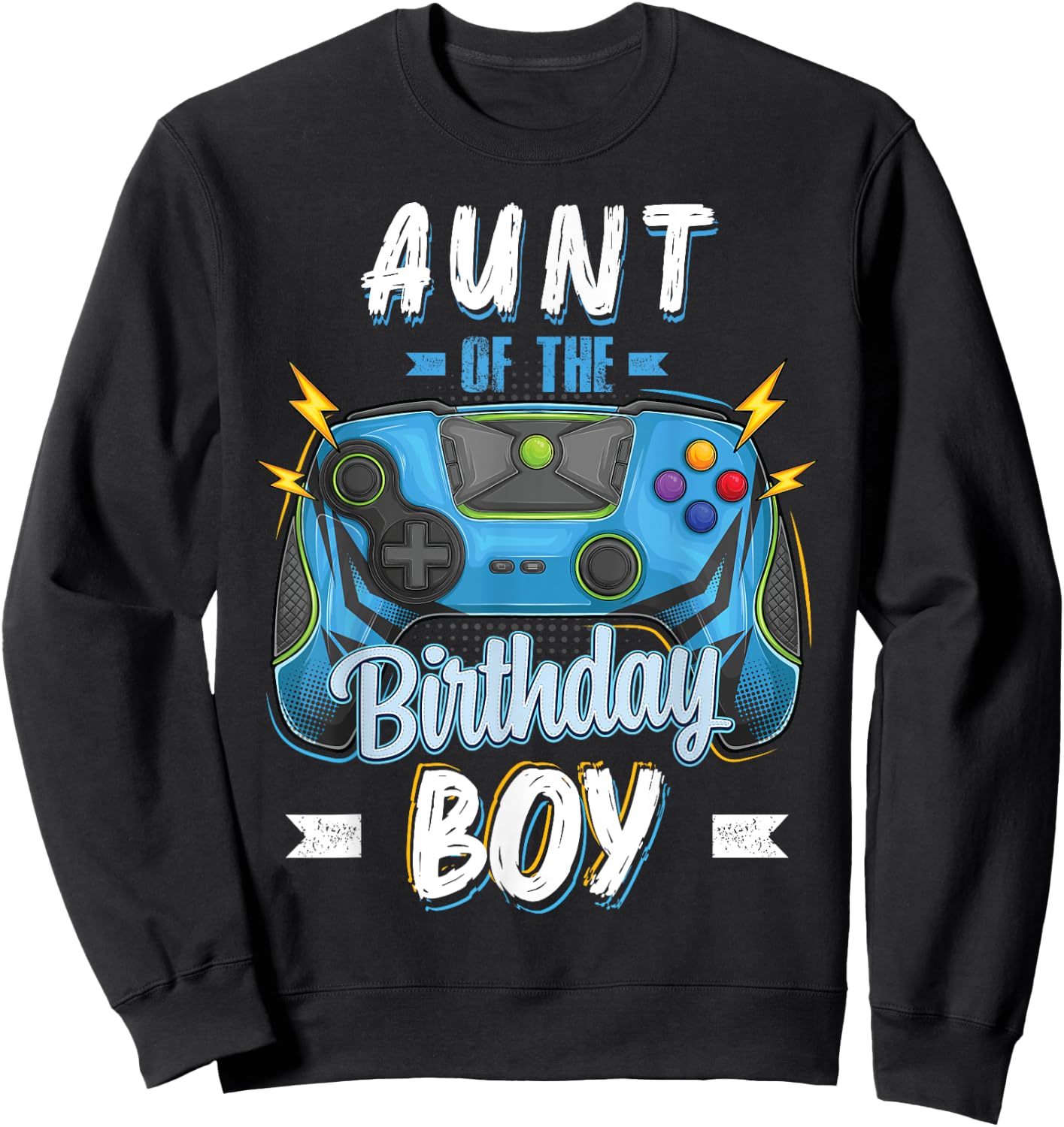 Aunt of the Birthday Boy Matching family Video Gamer party Sweatshirt - Sweatshirt | Black