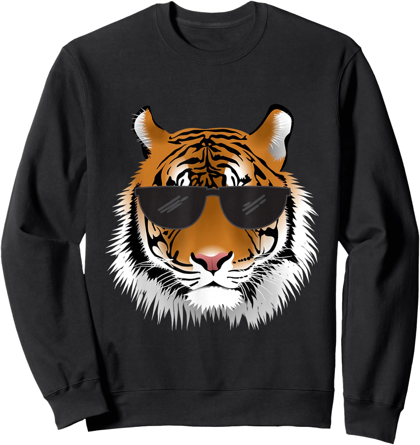 Cool Bengal Tiger With Sunglasses Bengal Tiger Head Funny Sweatshirt - Sweatshirt | Black