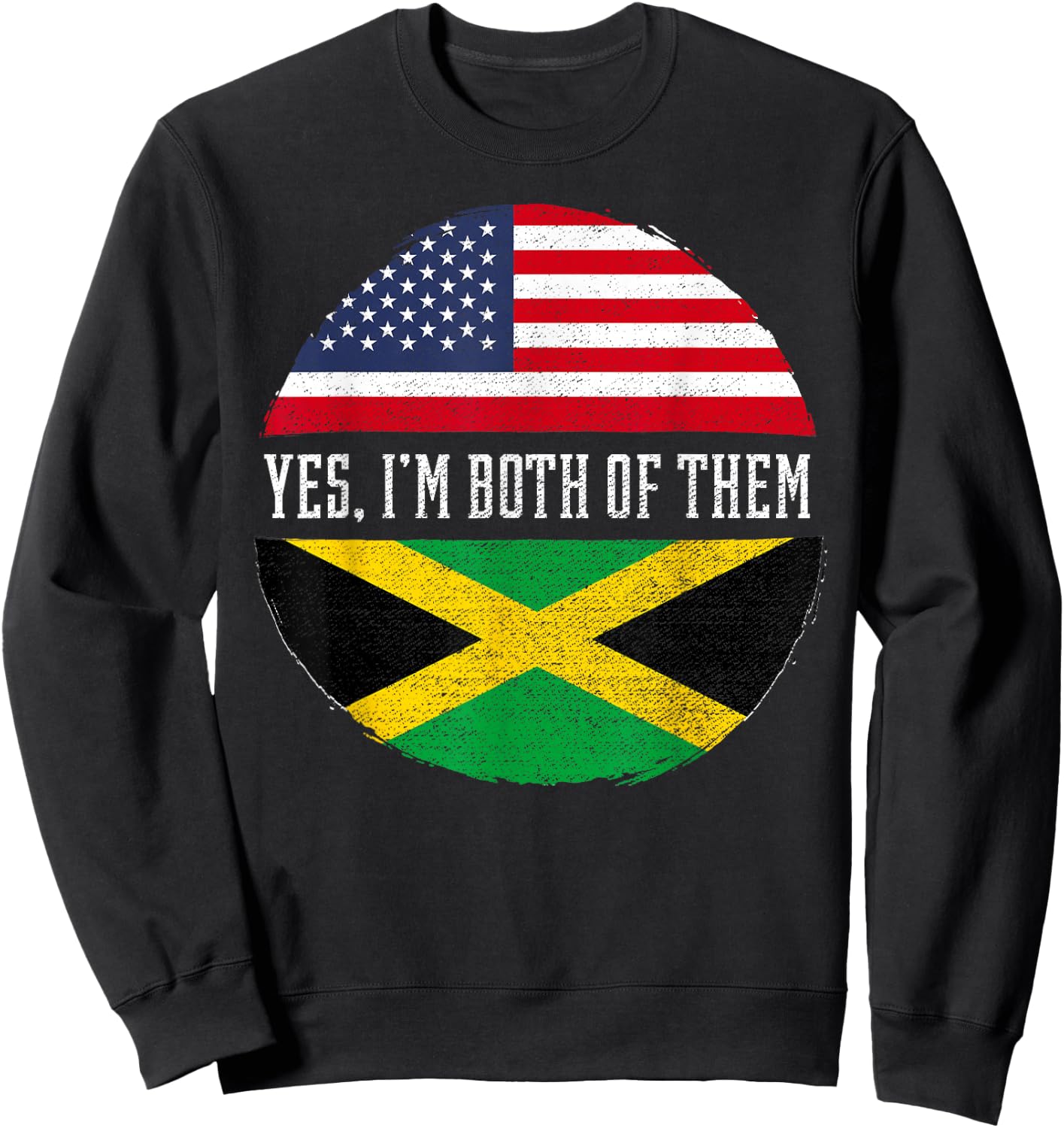 Half American Half Jamaican USA Flag Jamaica Heritage DNA Small Sweatshirt - Sweatshirt | Black