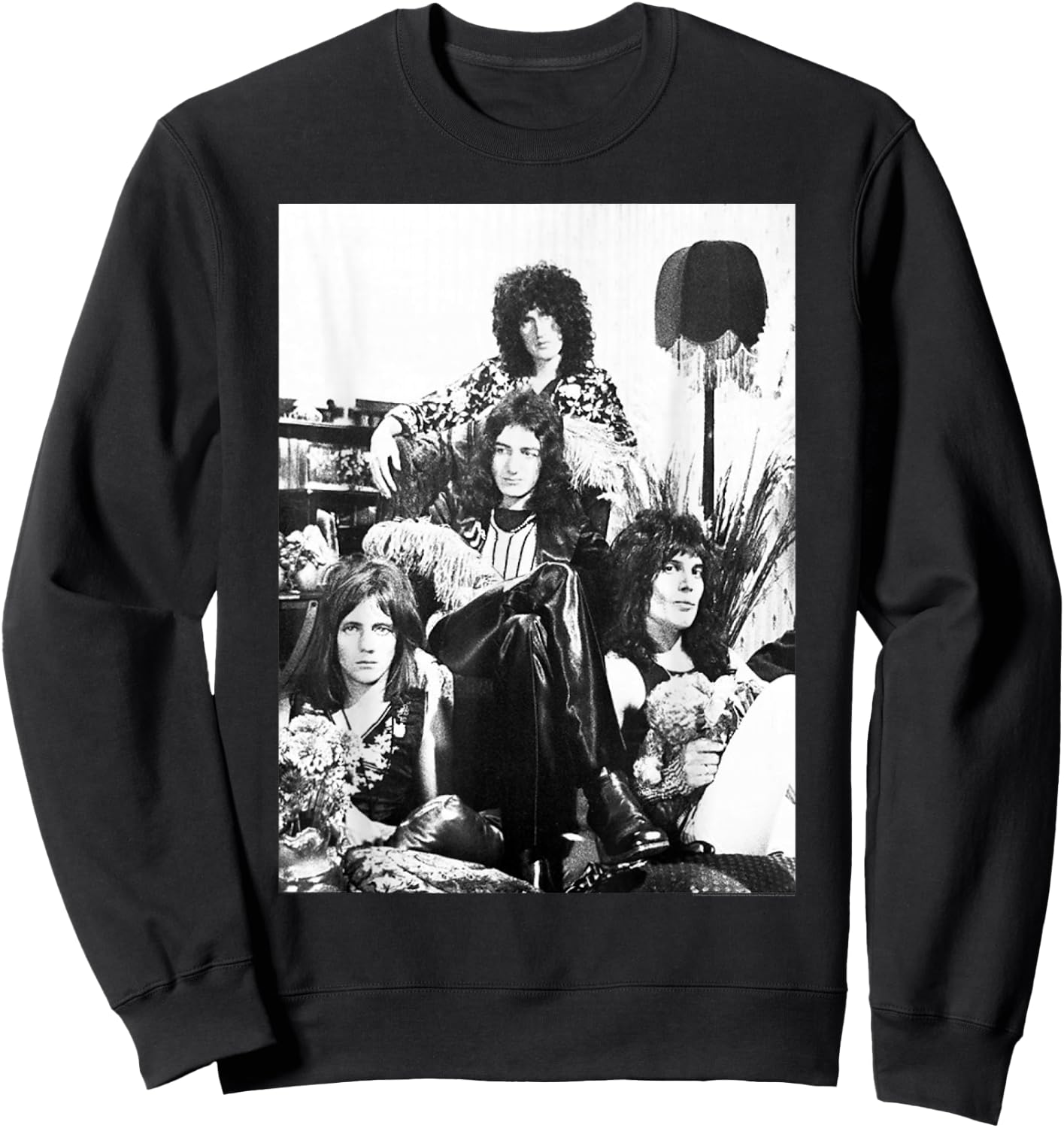 Queen Official Lampshade Promo B&W Vintage Photo Sweatshirt - Sweatshirt | Black
