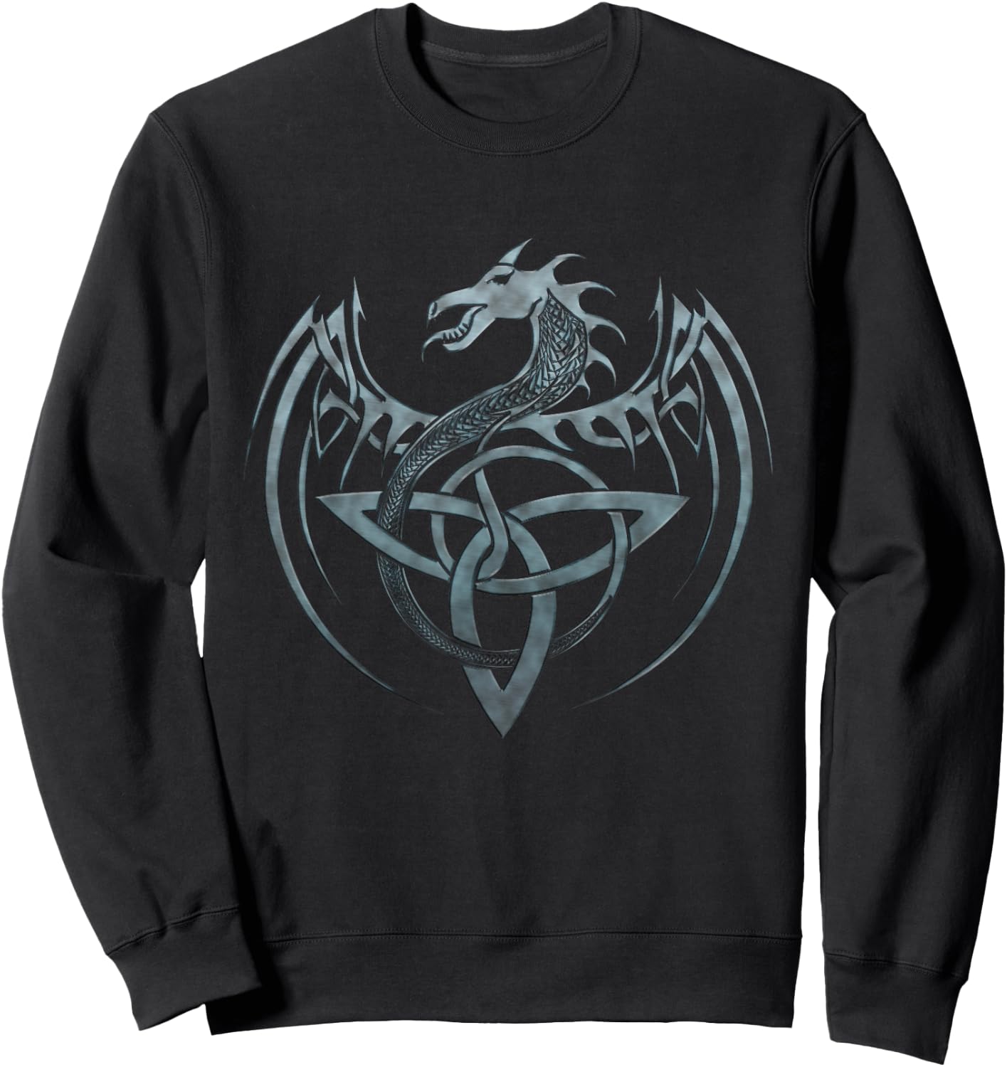 Tribal Celtic Knot Fantasy Mythical Dragon Sweatshirt - Sweatshirt | Black