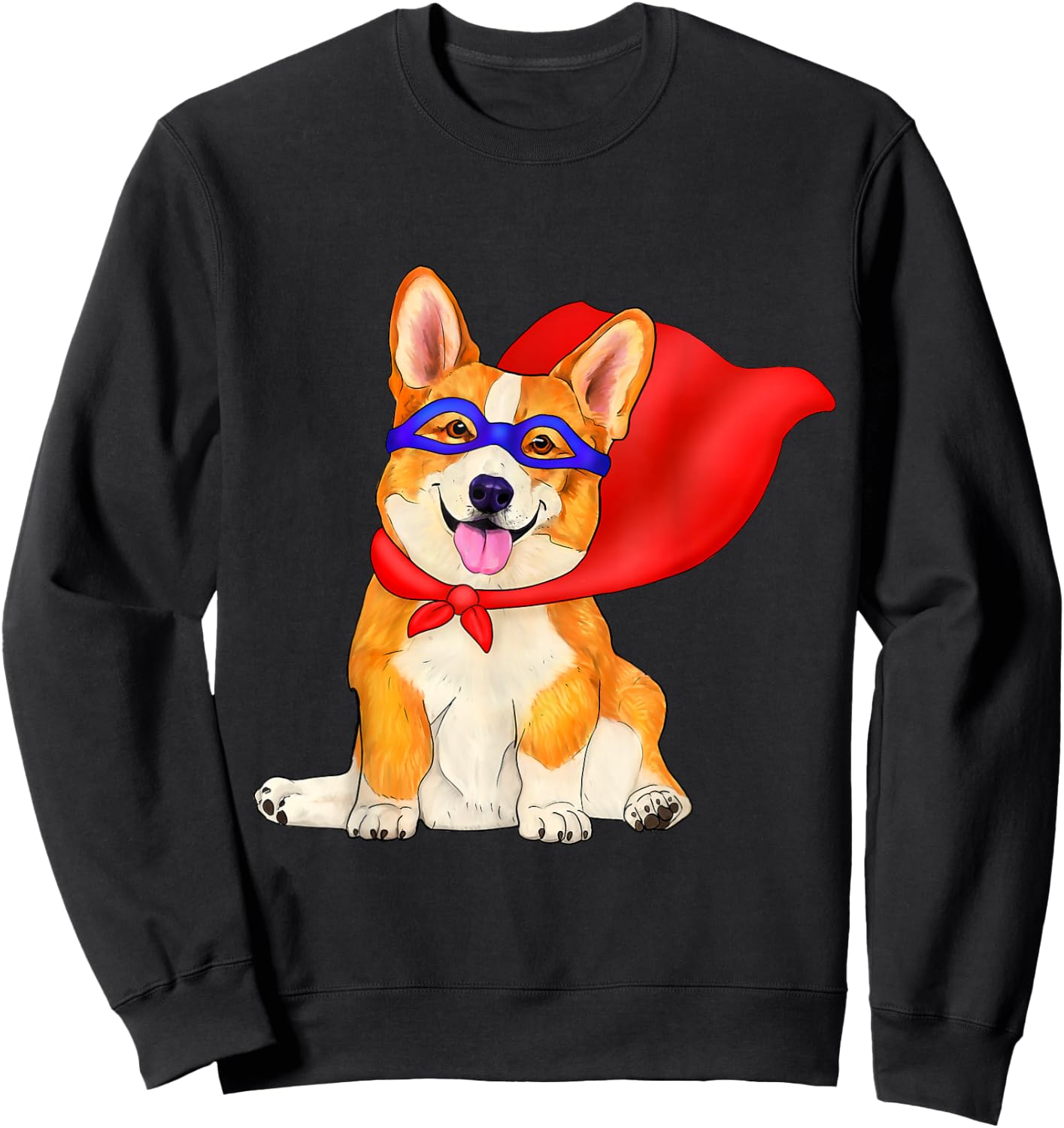 Super hero corgi - cute superhero dog in red cape Men Women Kids Sweatshirt - Sweatshirt | Black