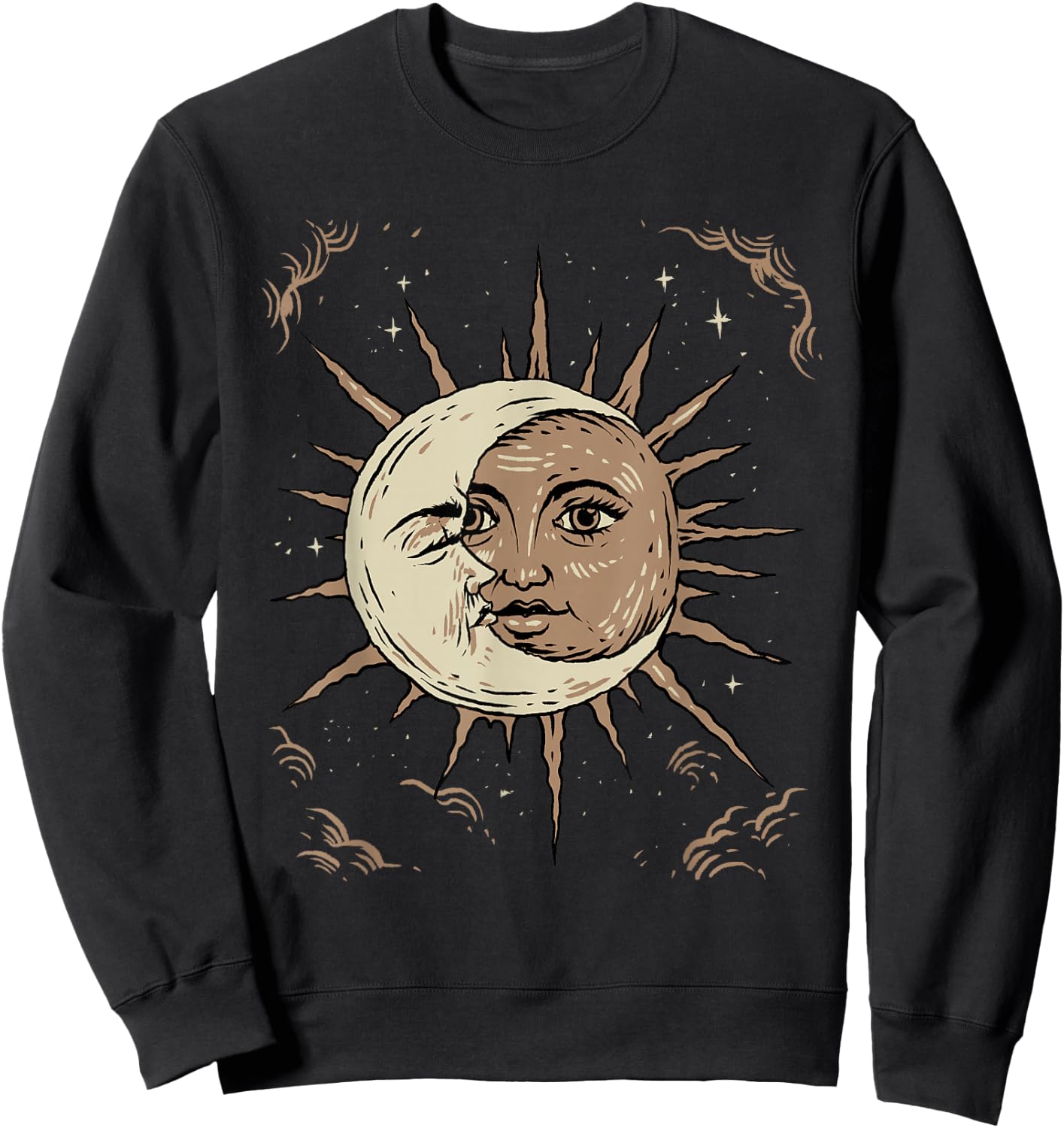 Sun and Moon Shirt Celestial Tarot Dark Academia Aesthetic Sweatshirt - Sweatshirt | Black