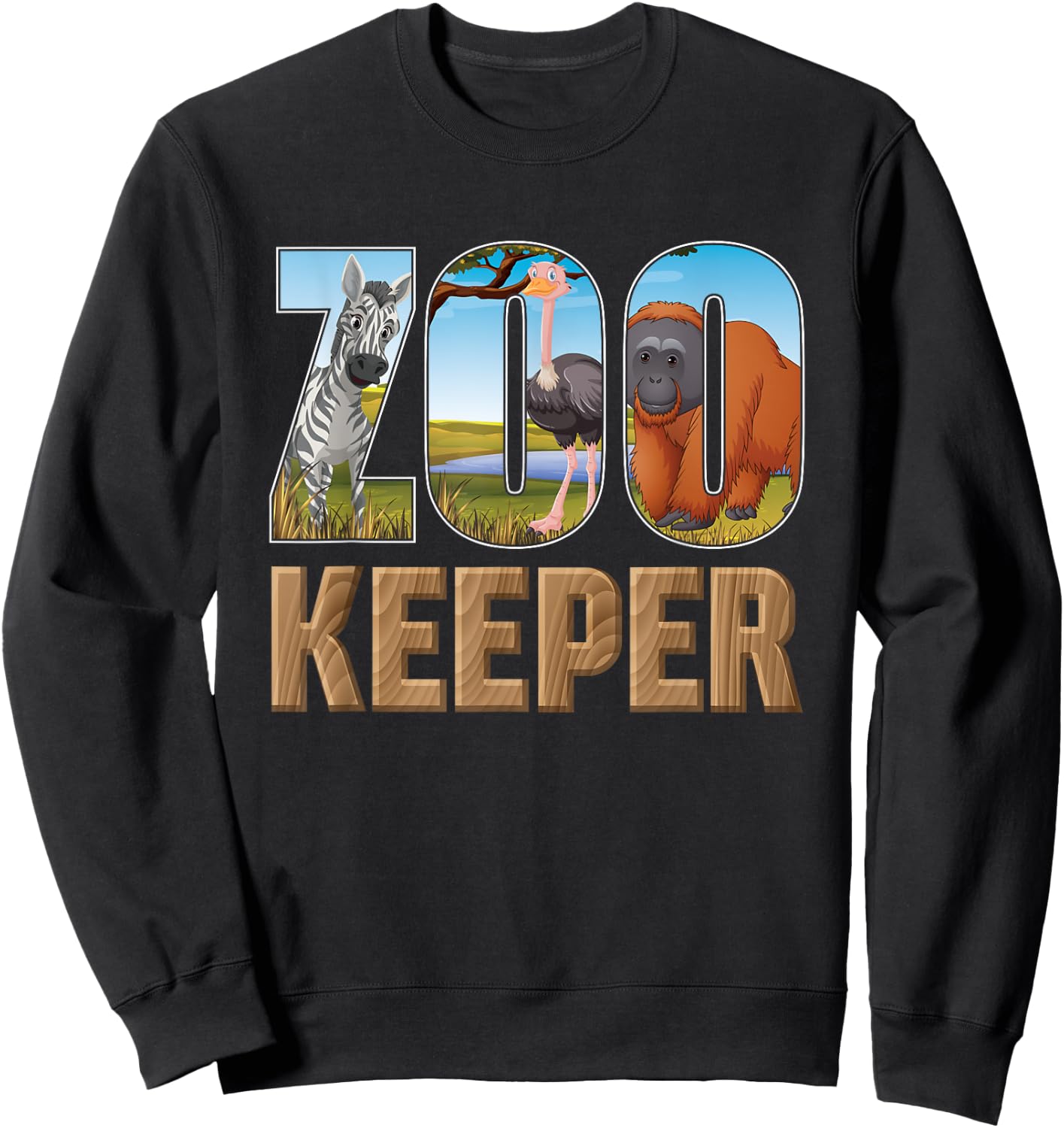 Zookeeper Costume African Savanna Zoo Keeper Animals Lover Sweatshirt - Sweatshirt | Black