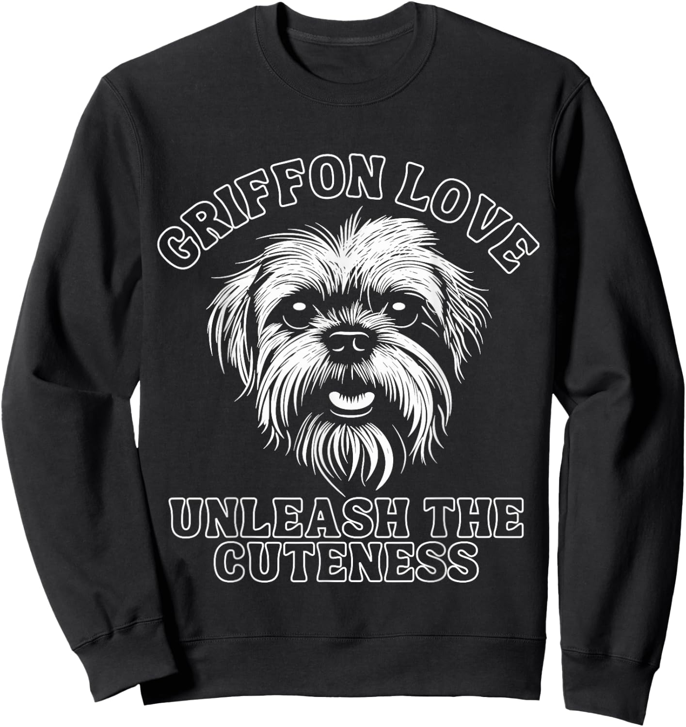 Vintage Funny Cute Brussels Griffon | Pocket Dog Lover Sweatshirt - Sweatshirt | Black