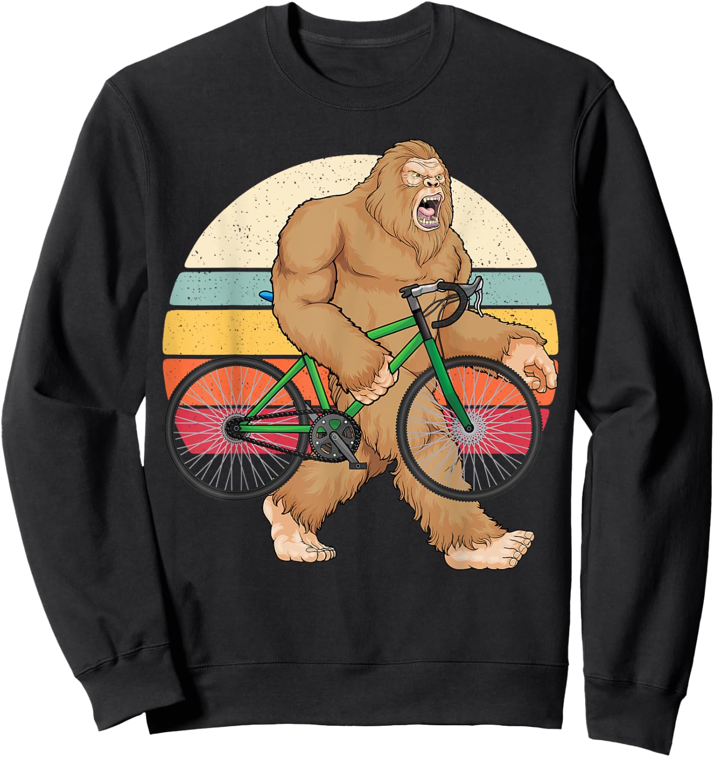 Bigfoot Bike Mountain Bike Bigfoot MTB Biking Cycling Biker Sweatshirt - Sweatshirt | Black