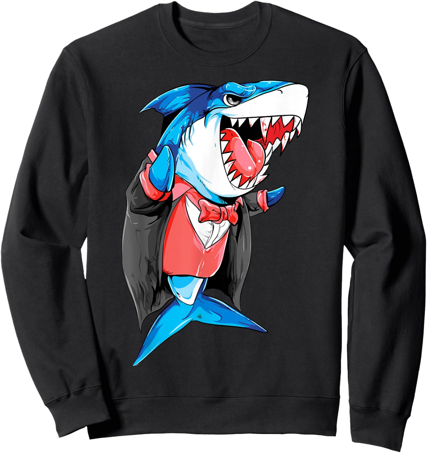 Vampire Shark Dracula Jawsome Halloween Costume Sweatshirt - Sweatshirt | Black