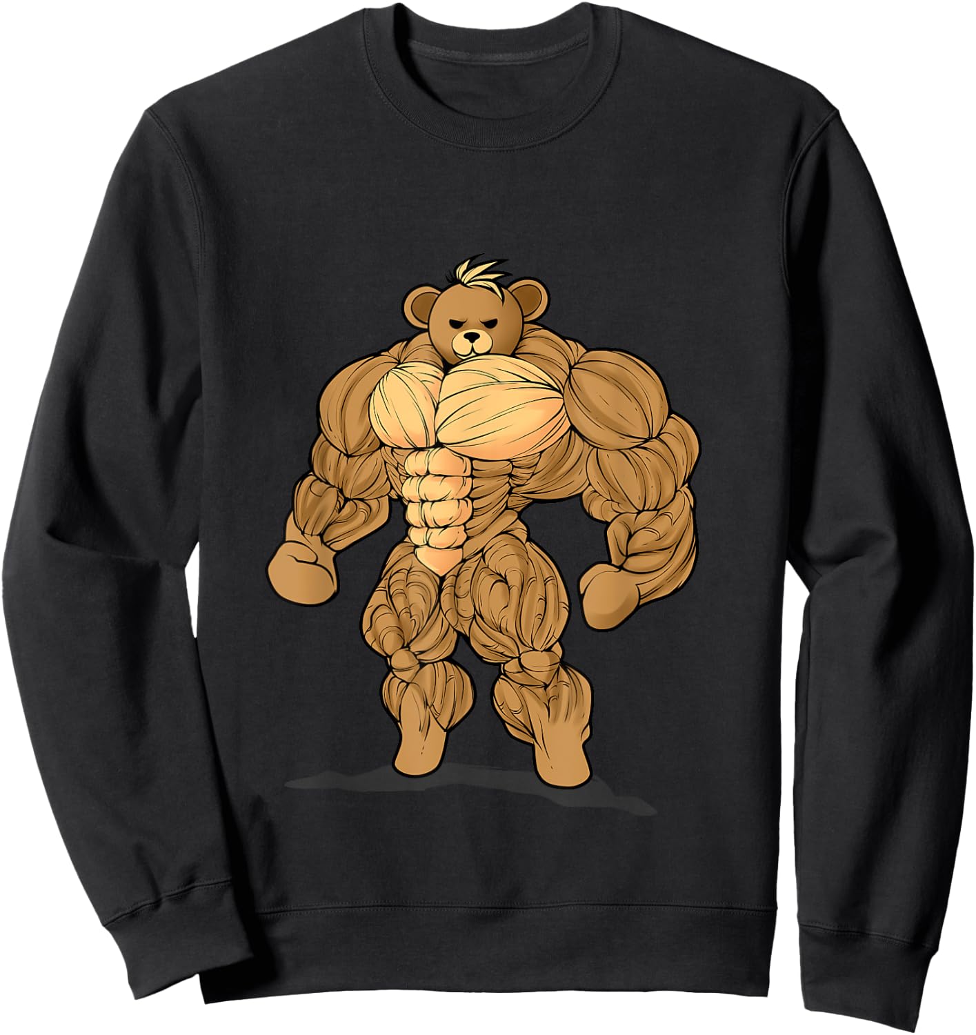 Bodybuilding Strength Sport Teddy Bear Sweatshirt - Sweatshirt | Black