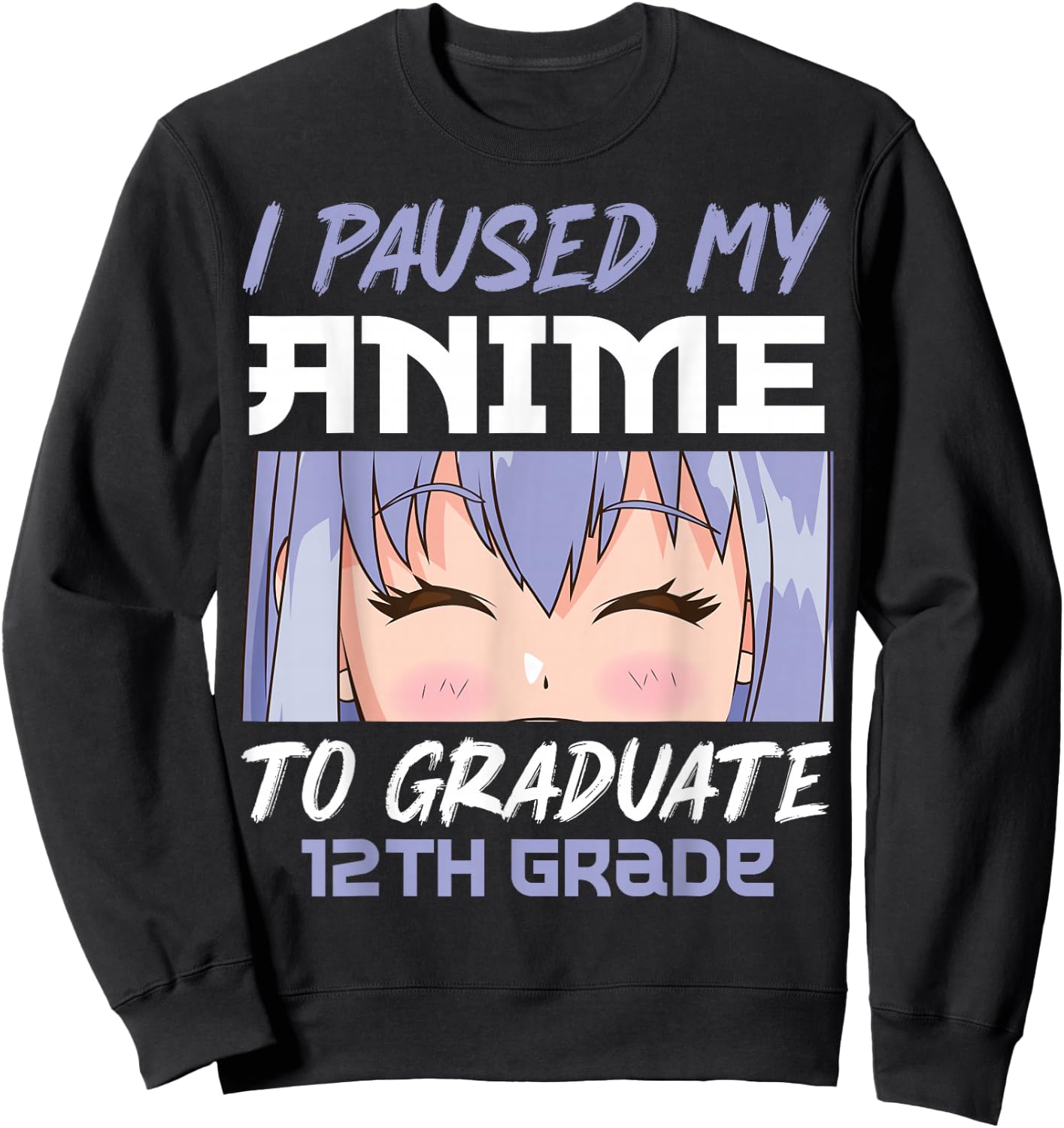 Graduation 12th grade Class 2022 Anime Graduate Girls Sweatshirt - Sweatshirt | Black