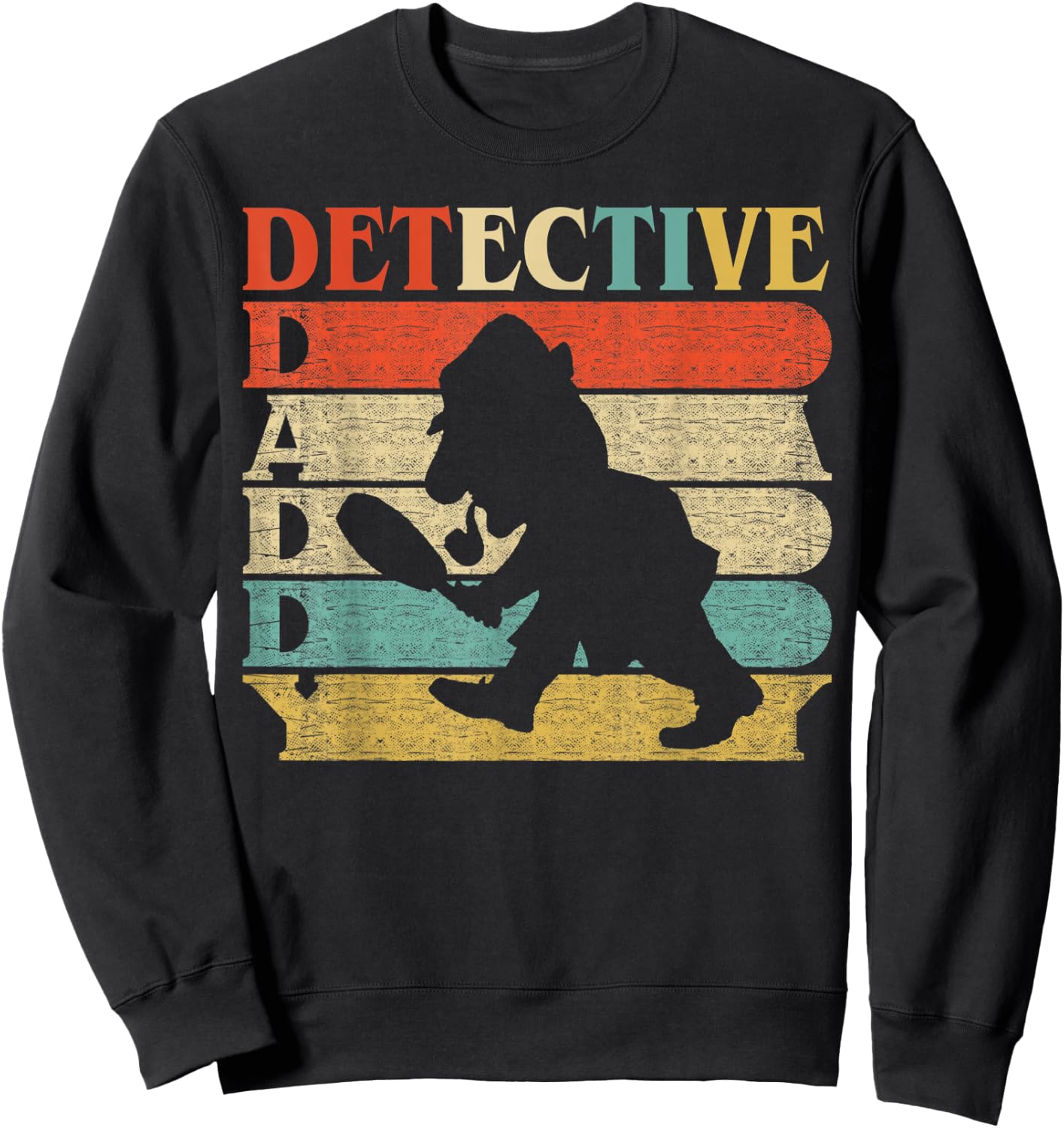 Retro Vintage Daddy Detective sherlock holmes Dad Sweatshirt - Sweatshirt | Black