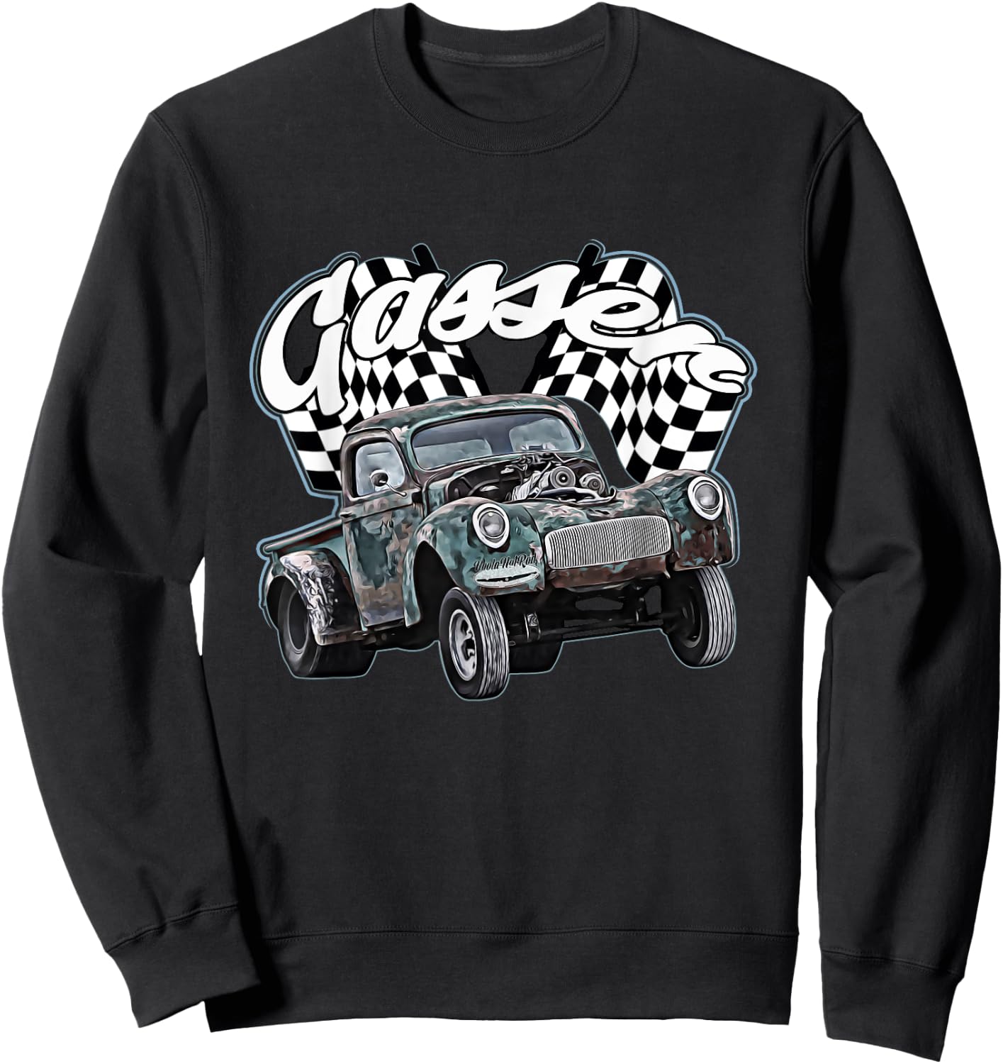 1940s Gasser Truck,Dragster,Dragrace,Rat Rod,rusty pickup,40 Sweatshirt - Sweatshirt | Black