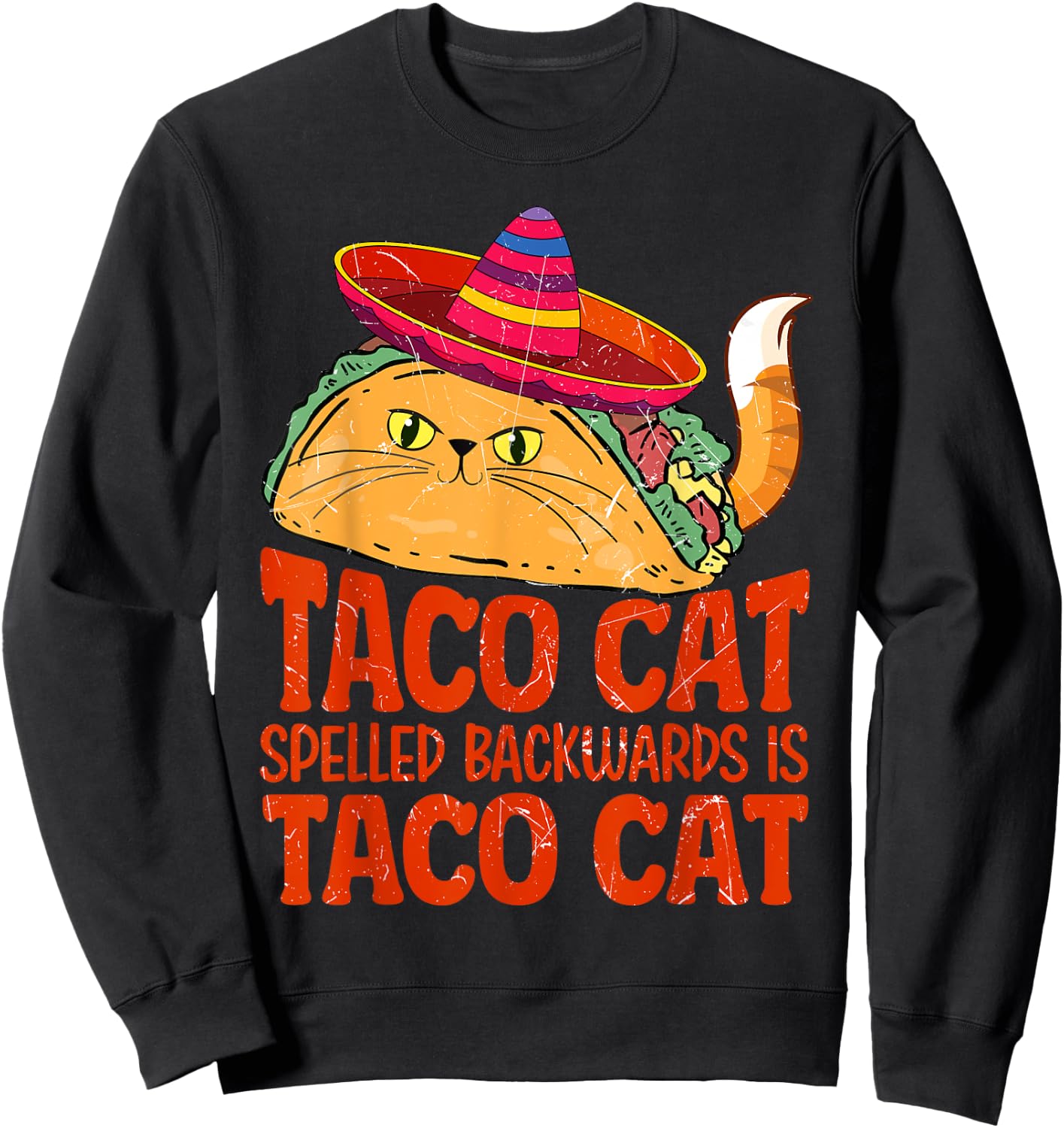 taco cat spelled backwards is taco cat Women Sweatshirt - Sweatshirt | Black